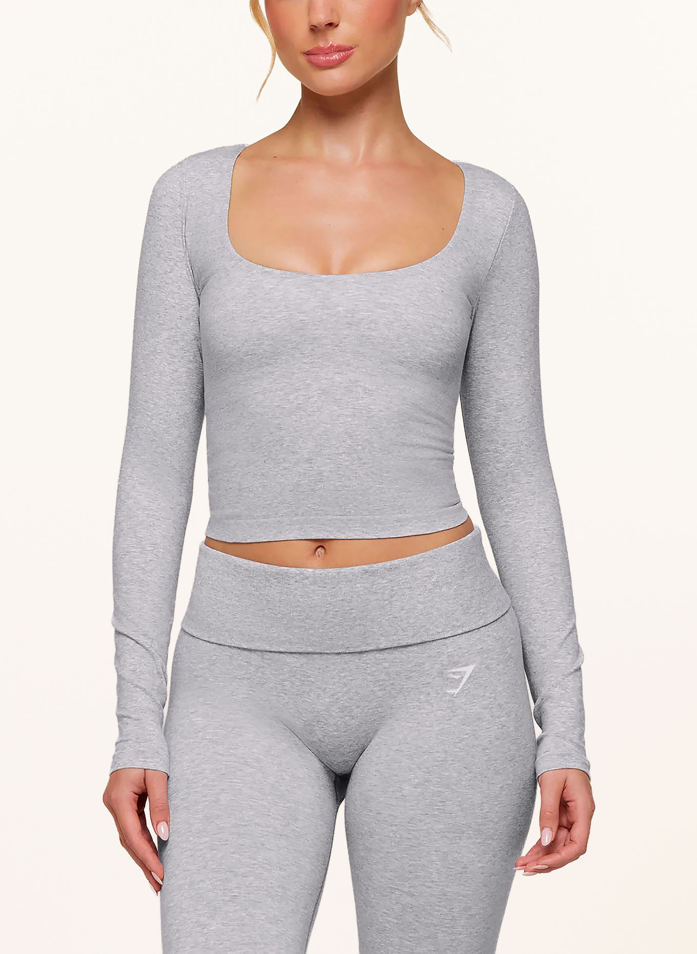 GYMSHARK Funktionsshirt COTTONMOVE™ MIDI: HELLGRAU