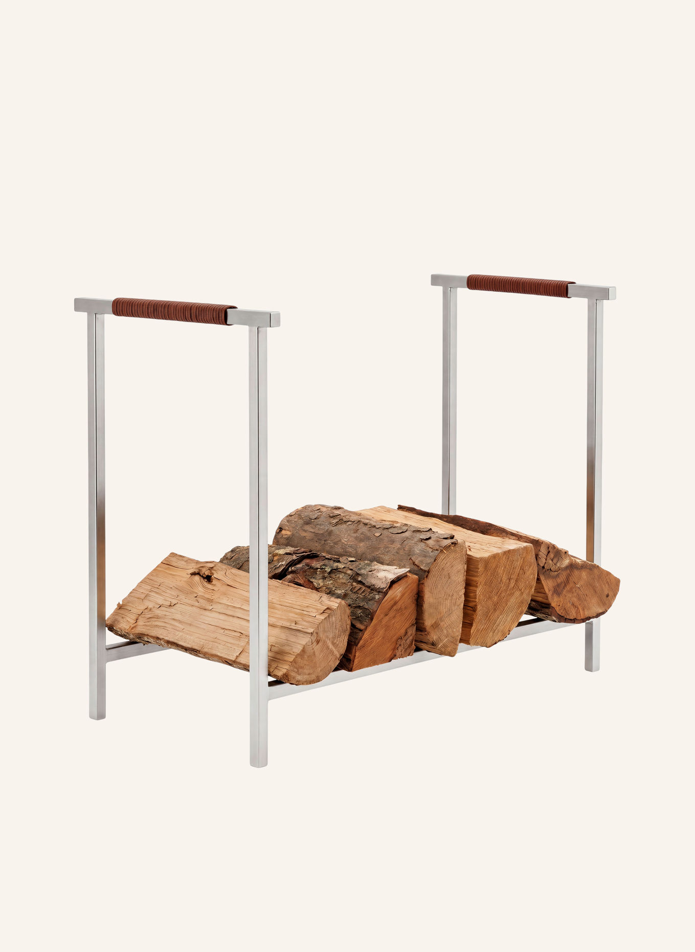blomus Feuerholzregal: SILBER / BRAUN