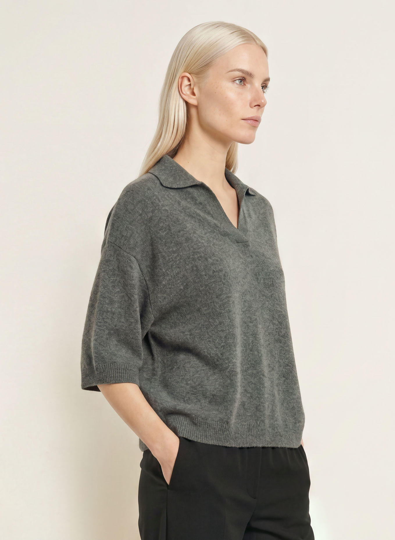 Marc O'Polo Pullover mit 3/4-Arm: DUNKELGRAU