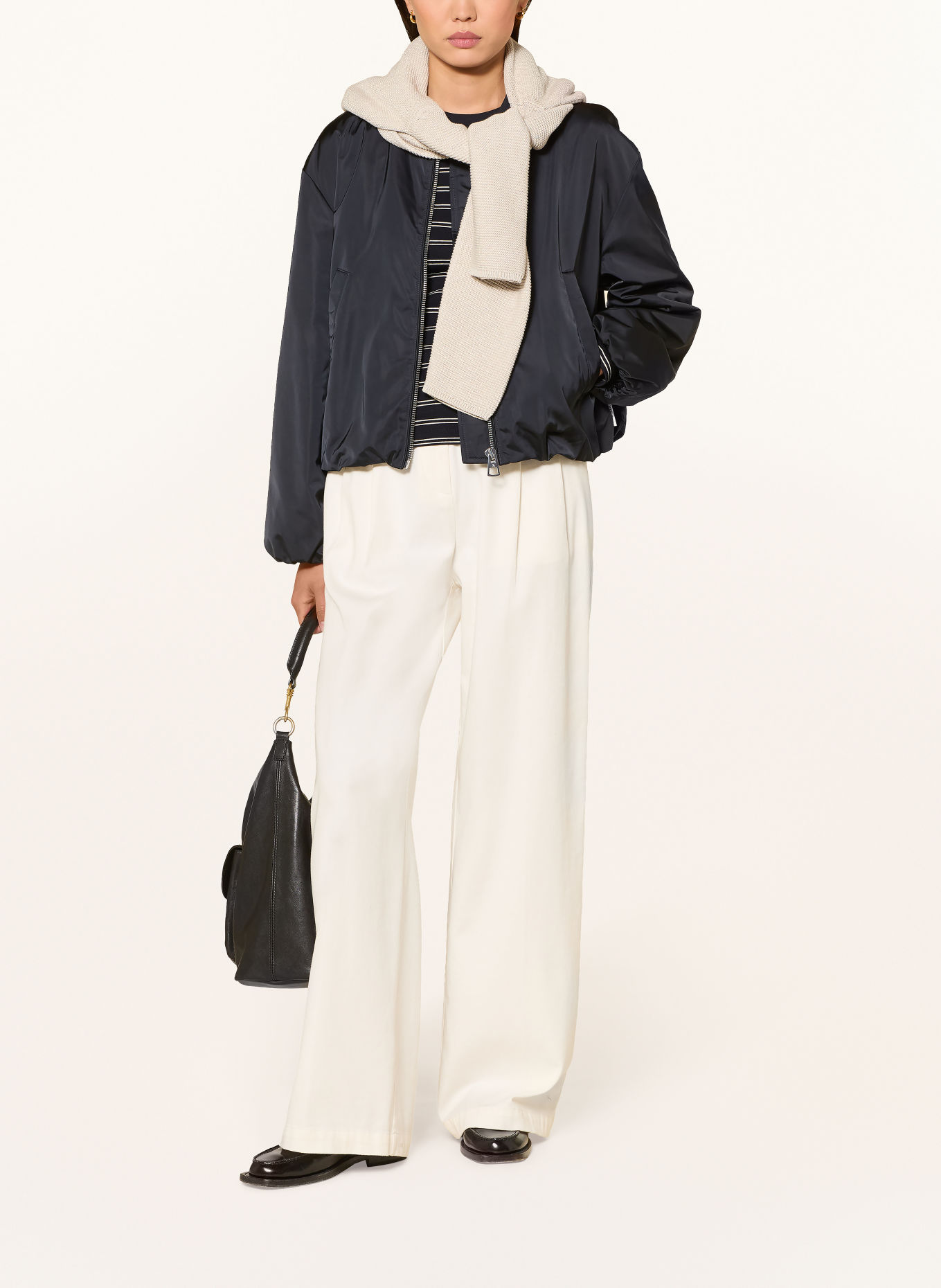 Marc O'Polo Long-sleeve shirt: DARK BLUE / WHITE