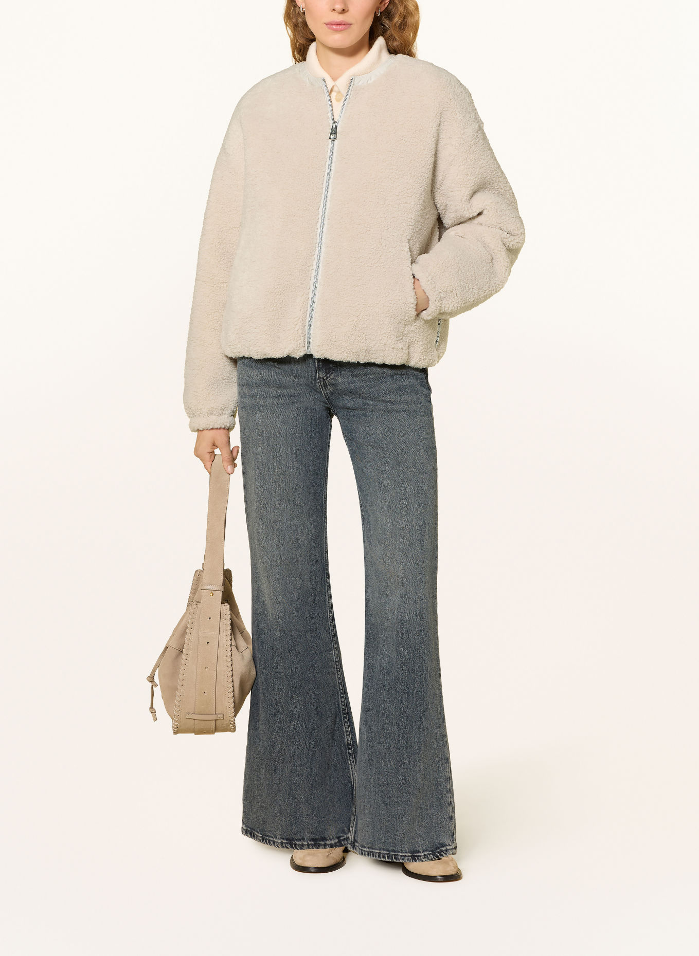 Marc O'Polo Teddyfell-Jacke zum Wenden: CREME