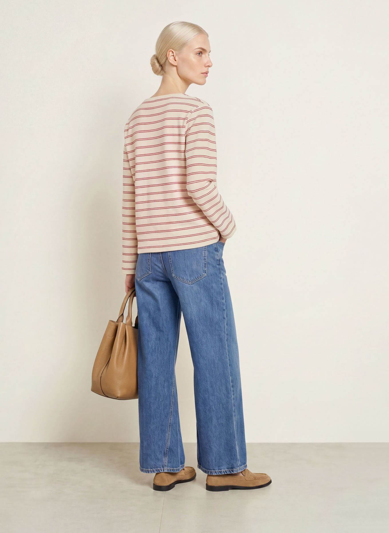 Marc O'Polo Sweatshirt: ECRU / DARK RED