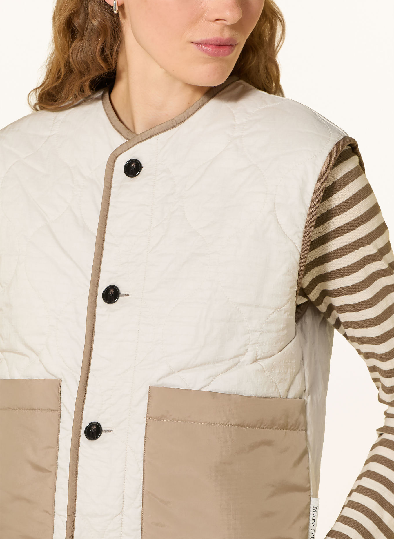 Marc O'Polo Teddyfell-Weste zum Wenden: BRAUN / CREME