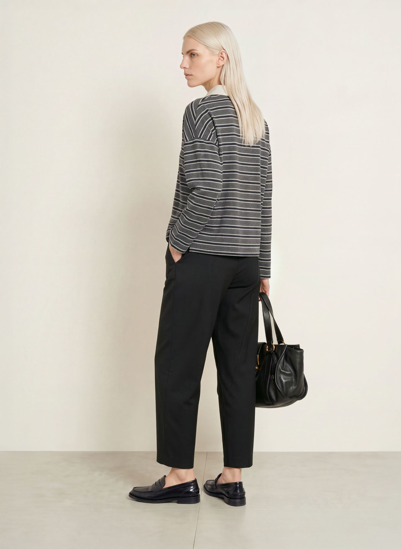 Marc O'Polo Longsleeve: DUNKELGRAU / WEISS / SCHWARZ