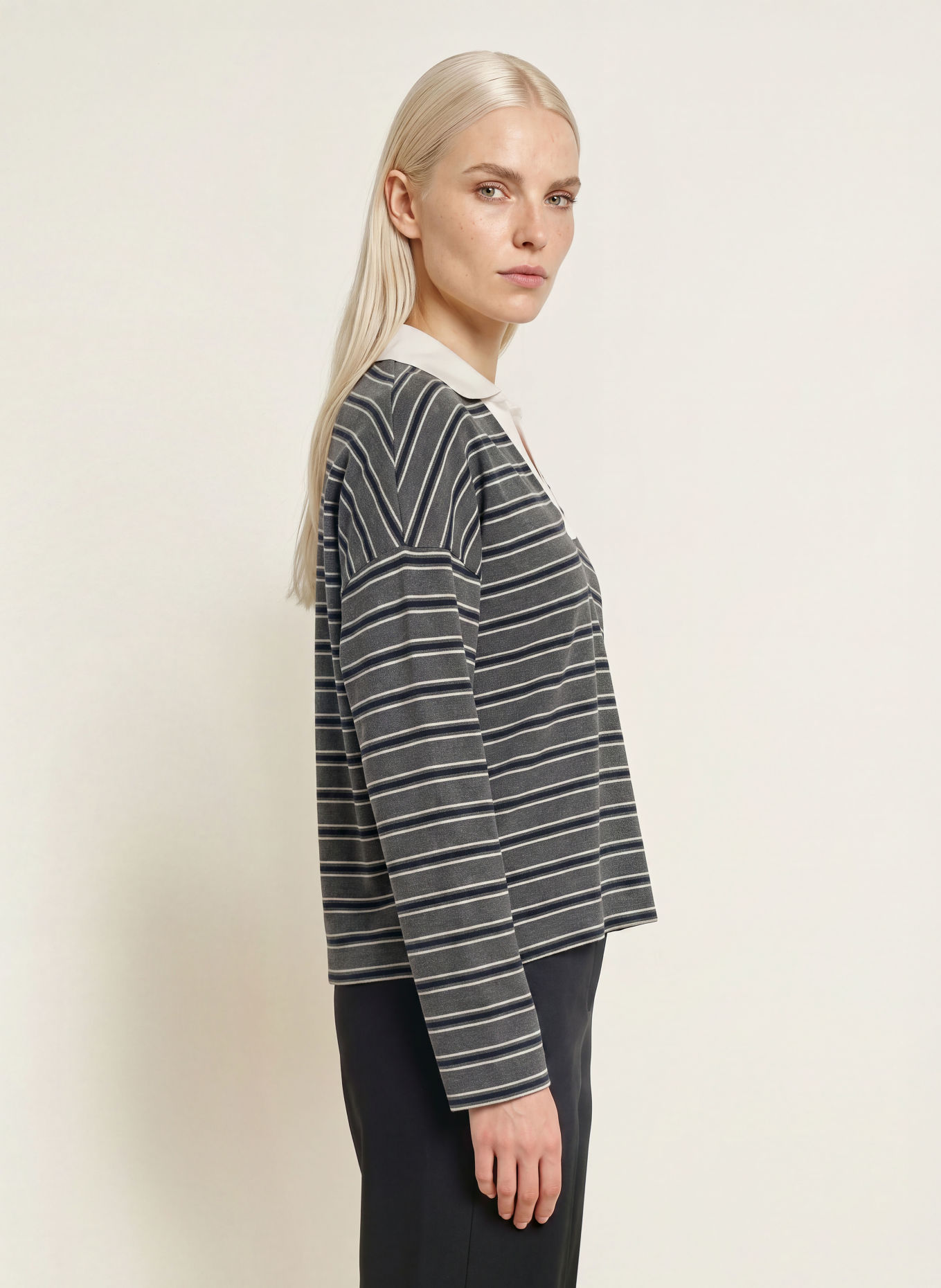 Marc O'Polo Longsleeve: DUNKELGRAU / WEISS / SCHWARZ