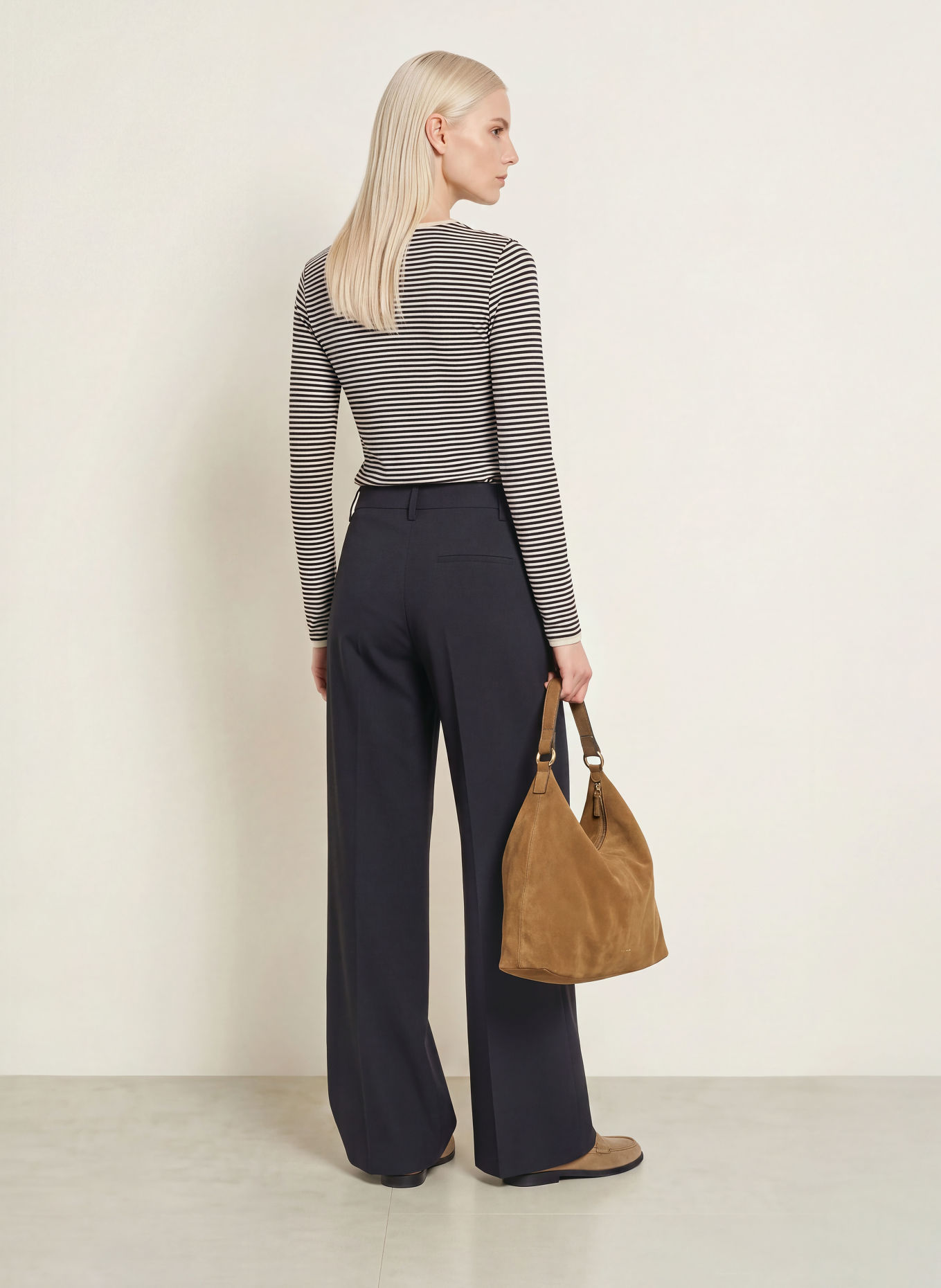 Marc O'Polo Longsleeve: DUNKELBLAU / WEISS