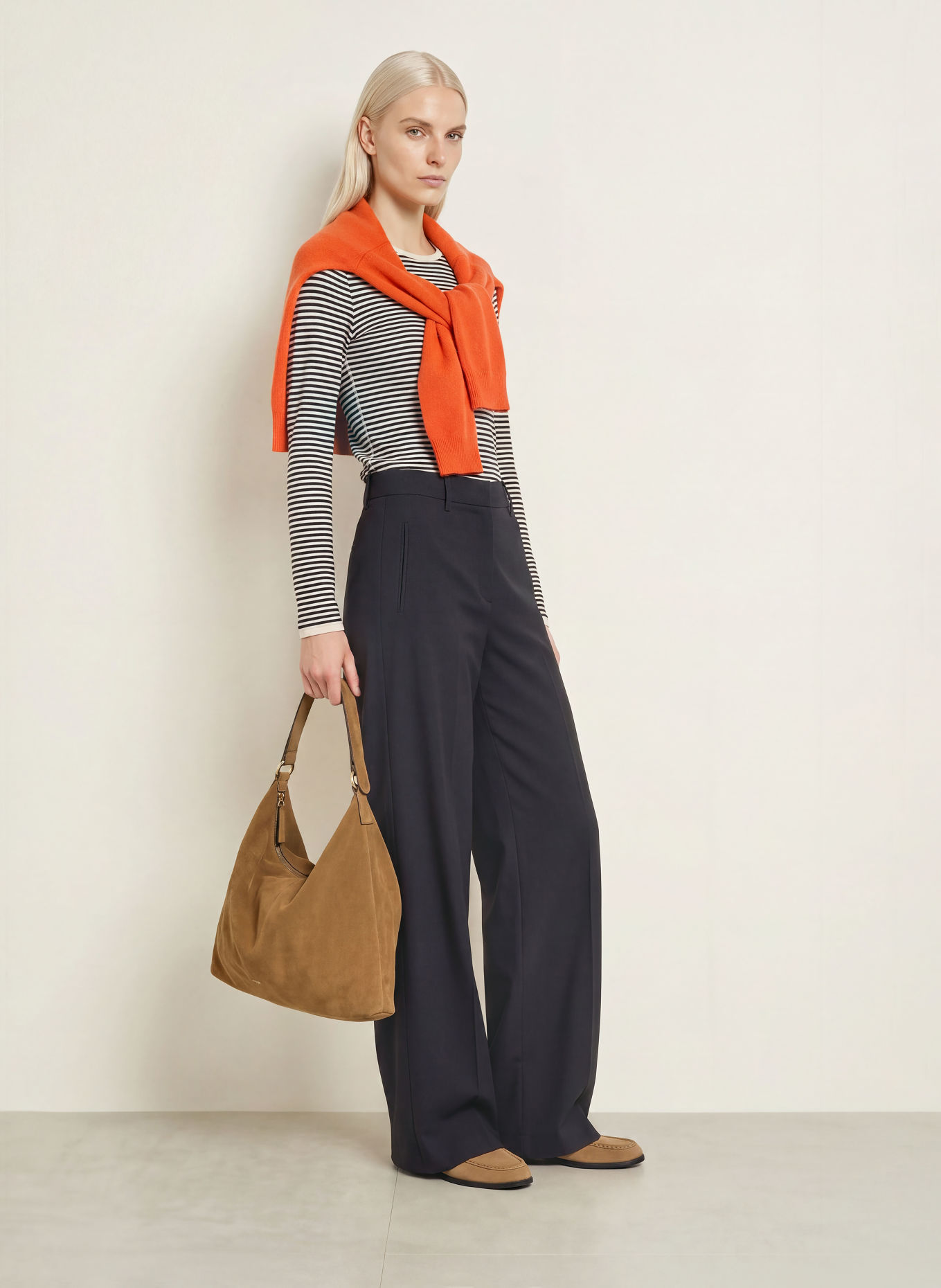 Marc O'Polo Longsleeve: DUNKELBLAU / WEISS