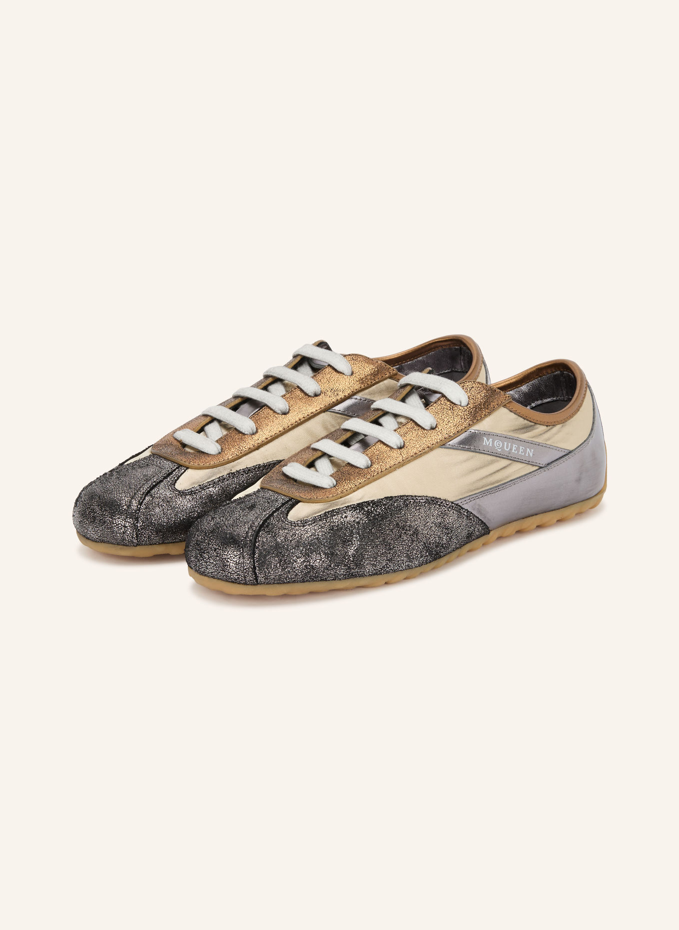 McQUEEN Sneakers: OR / GRIS FONCÉ