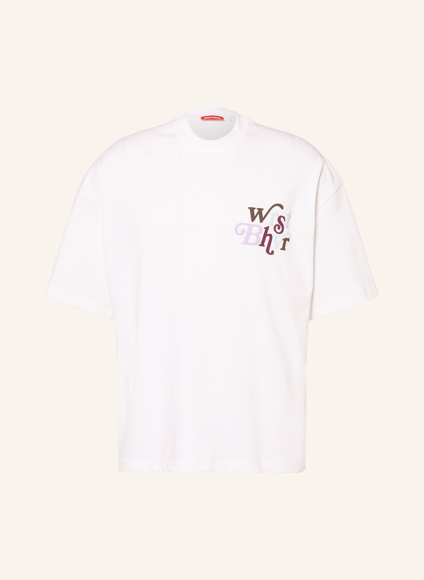 WRSTBHVR REED V3 T-shirt: WHITE / DARK BROWN / PURPLE