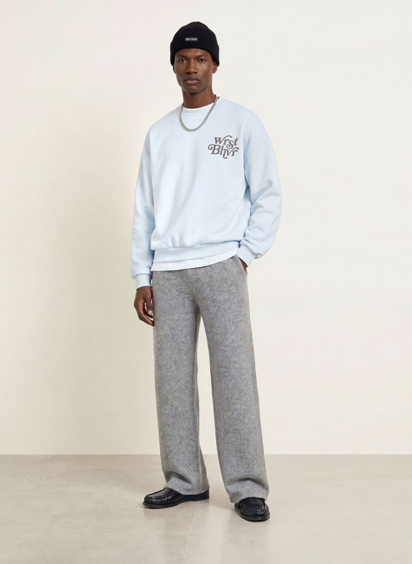 WRSTBHVR Sweatshirt REED V2: HELLBLAU / DUNKELGRAU