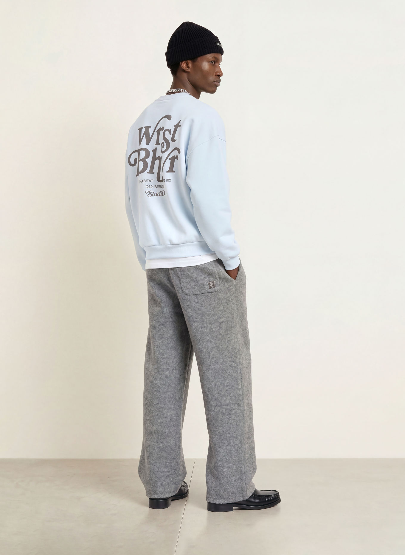 WRSTBHVR Sweatshirt REED V2: HELLBLAU / DUNKELGRAU