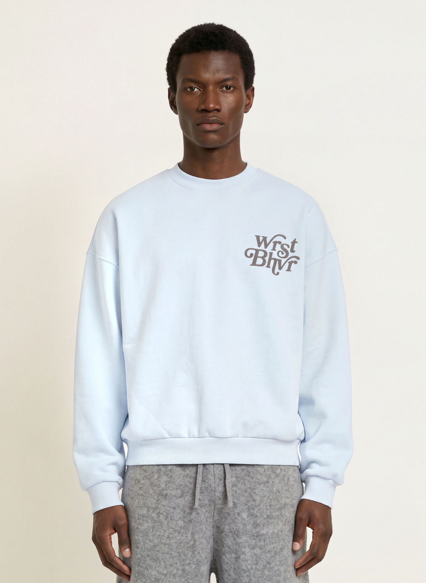 WRSTBHVR Sweatshirt REED V2: HELLBLAU / DUNKELGRAU