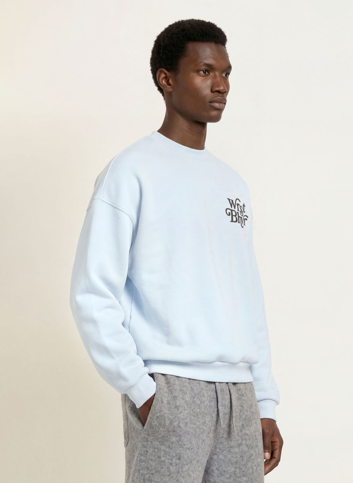 WRSTBHVR Sweatshirt REED V2: HELLBLAU / DUNKELGRAU