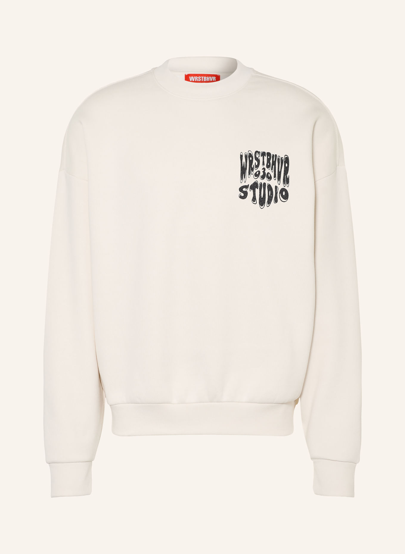 WRSTBHVR Sweatshirt FLYNN V2: CREME / SCHWARZ