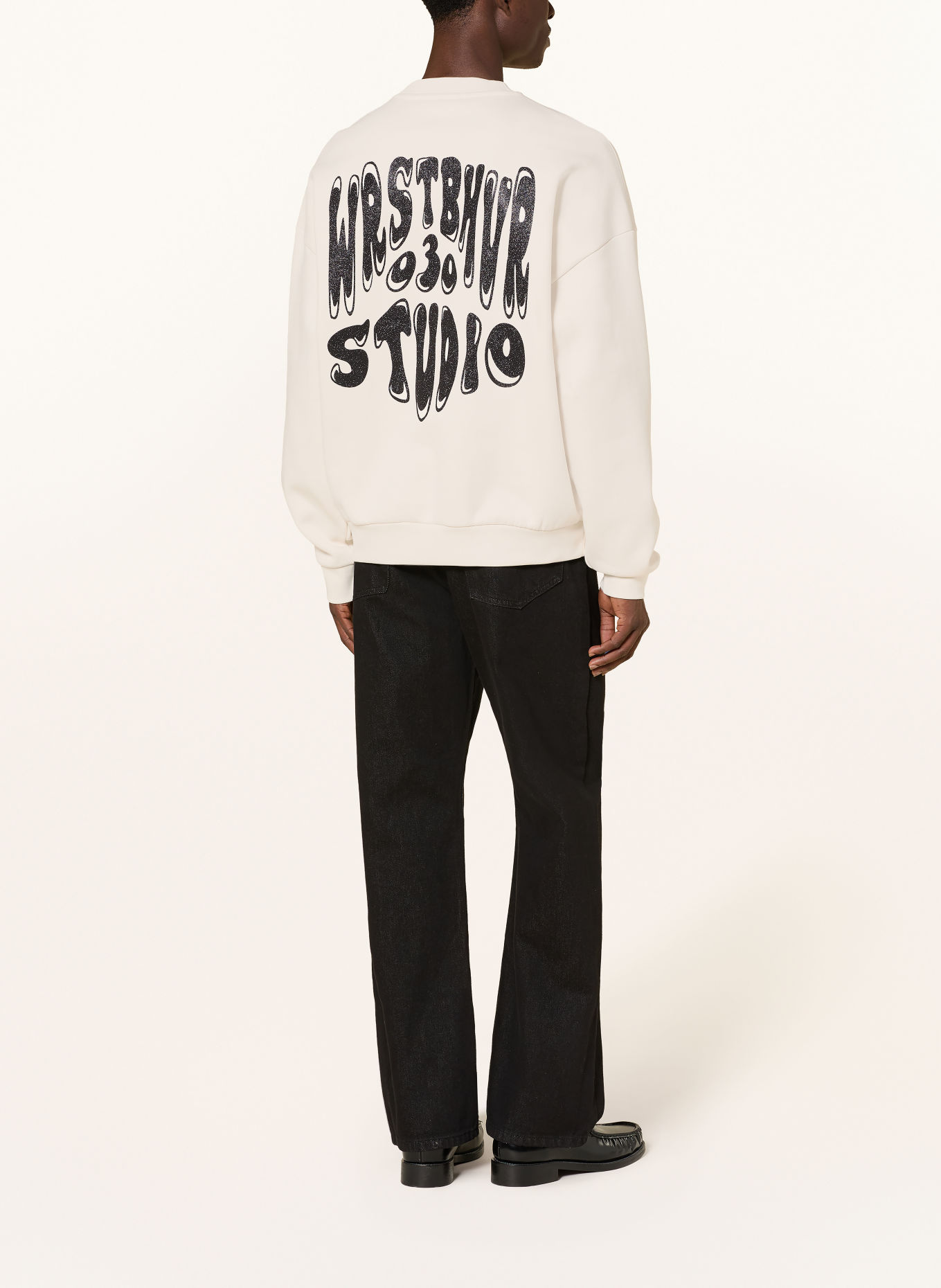 WRSTBHVR Sweatshirt FLYNN V2: CREME / SCHWARZ