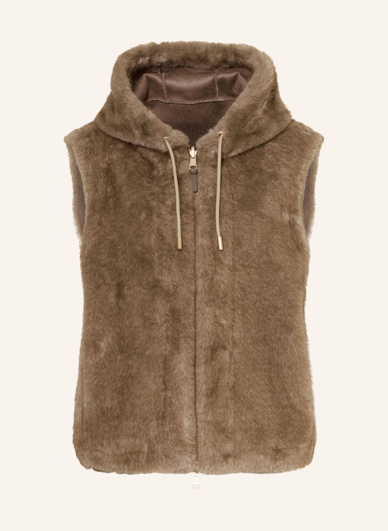 mabrun FANTASY Faux Fur Vest: BEIGE