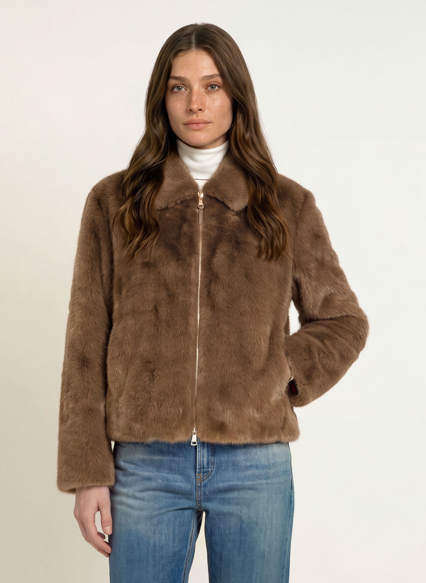 mabrun Kunstfell-Jacke FREYA: BRAUN