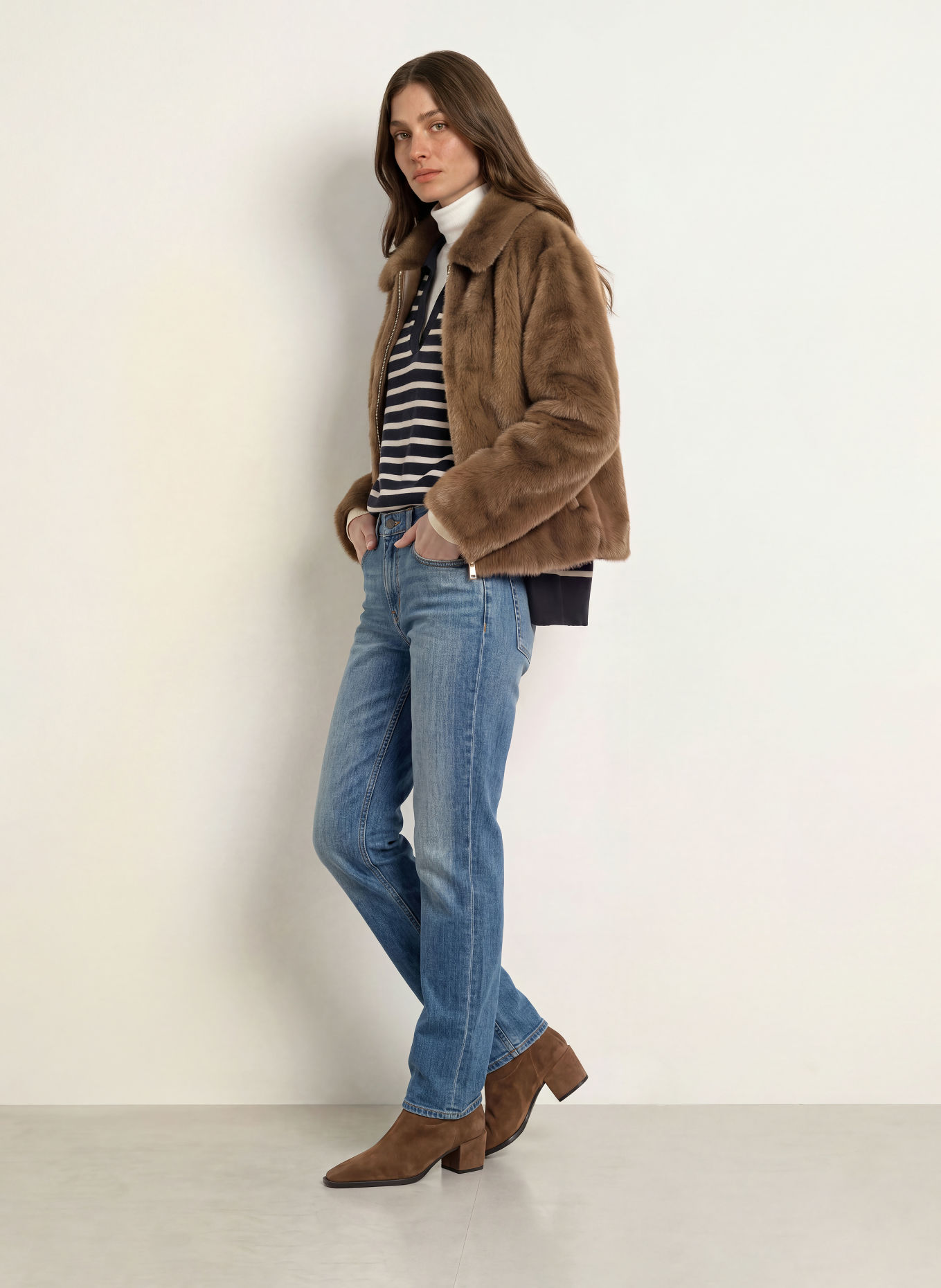 mabrun Kunstfell-Jacke FREYA: BRAUN