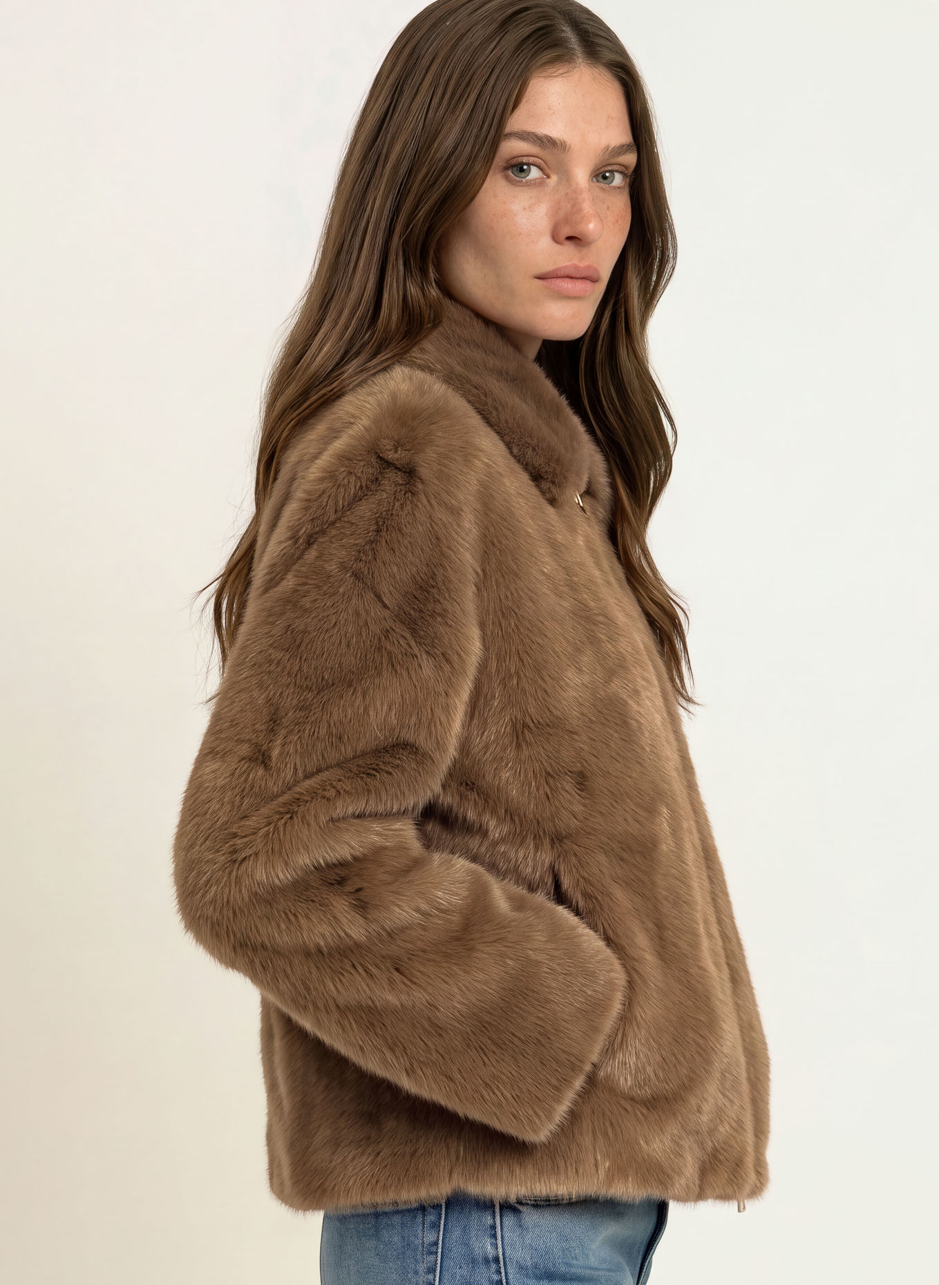 mabrun Kunstfell-Jacke FREYA: BRAUN