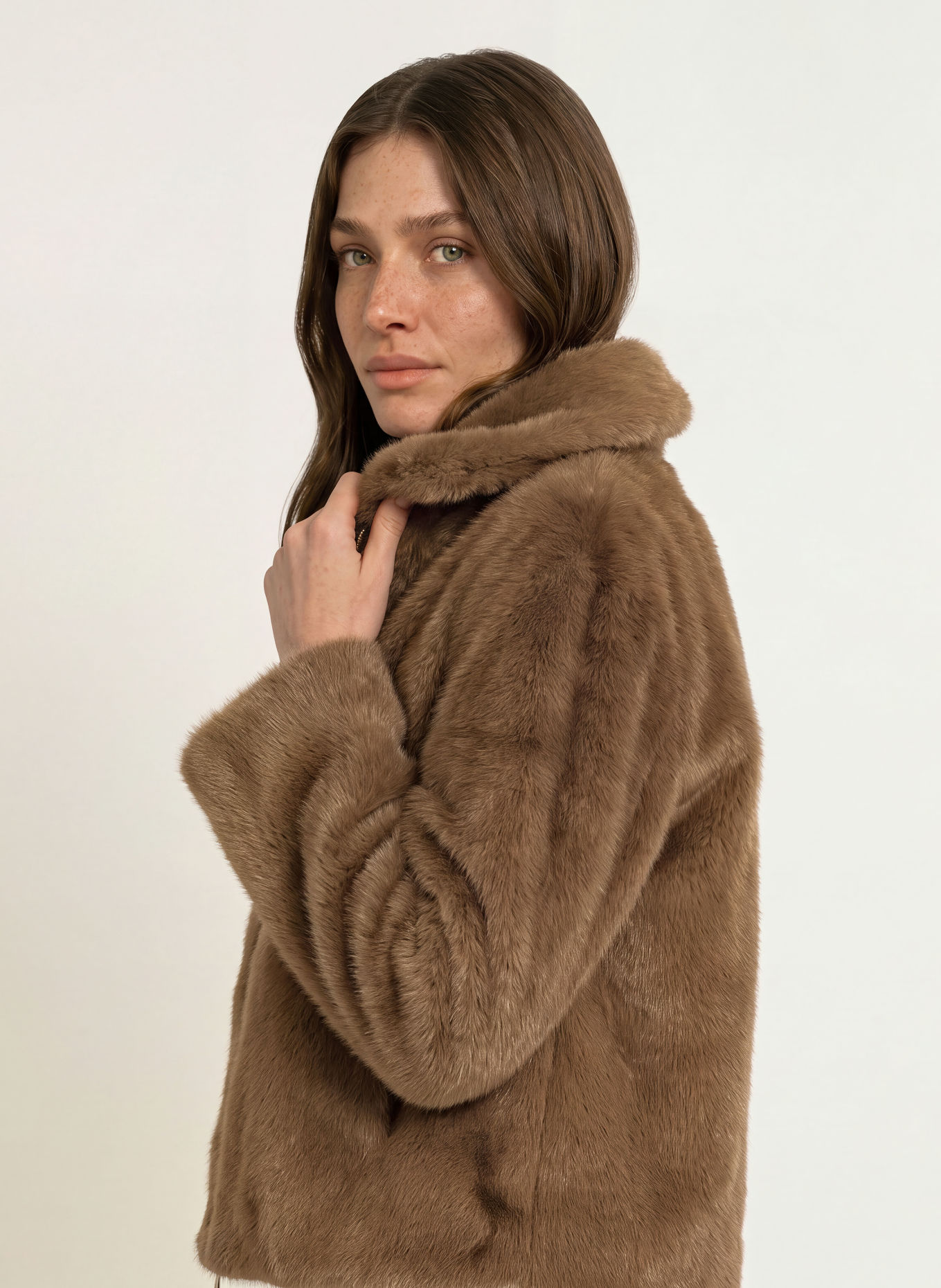 mabrun Kunstfell-Jacke FREYA: BRAUN