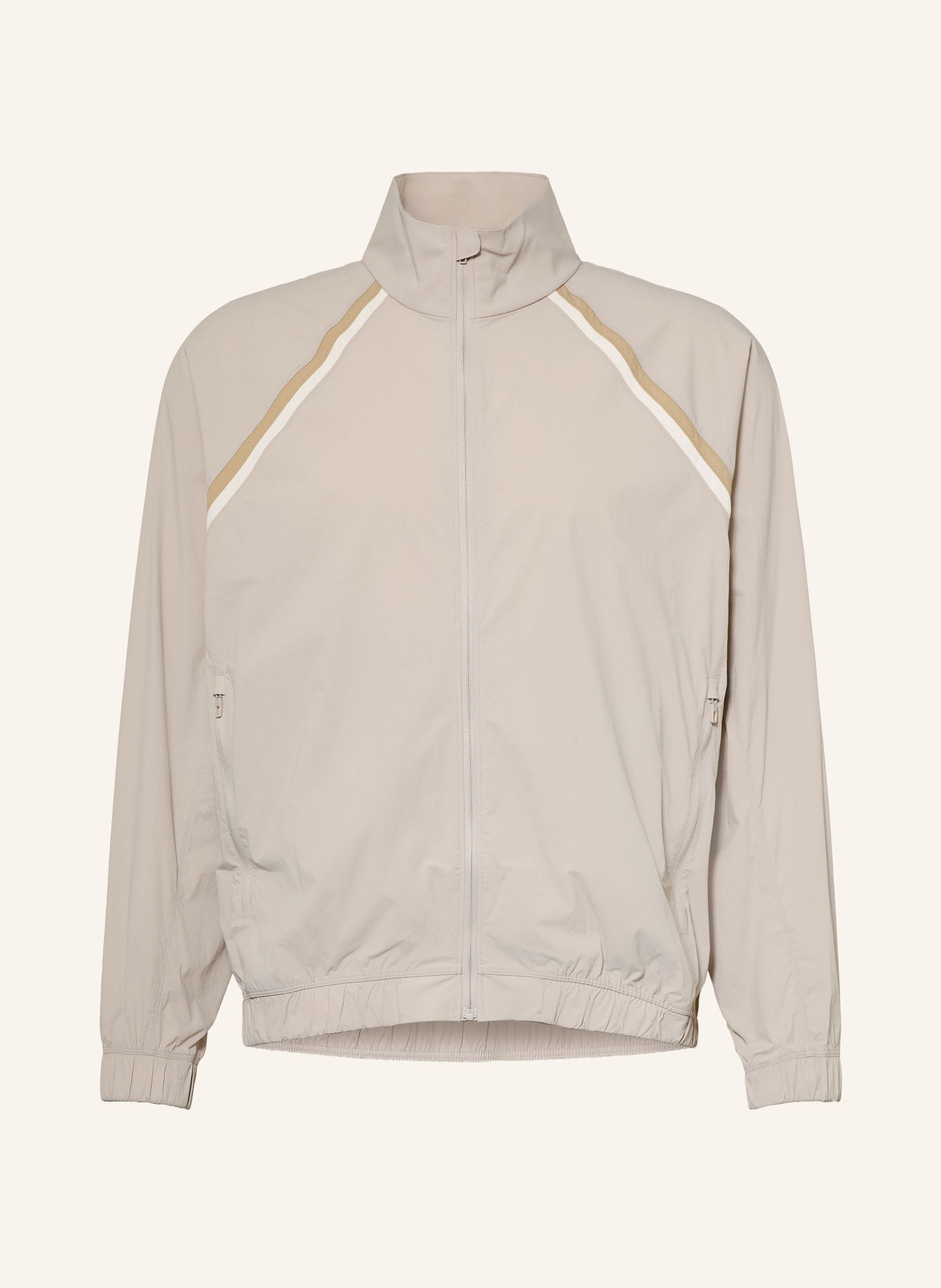 lululemon Löparjacka PACE BREAKER: LJUSGRÅ / BEIGE / GRÄDDE