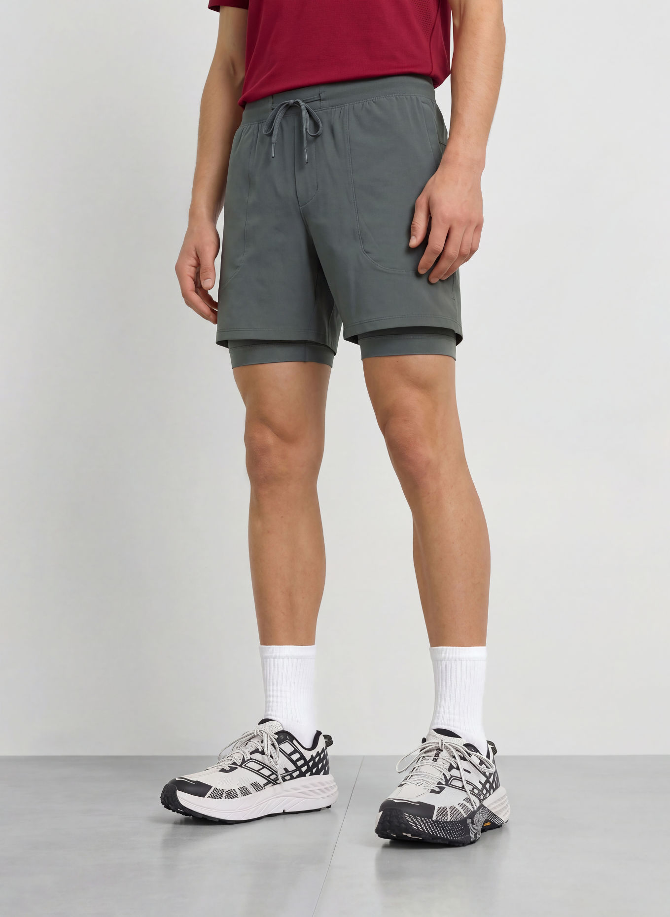 lululemon LICENSE TO TRAIN 7IN 2-in-1 training shorts: DARK GRAY