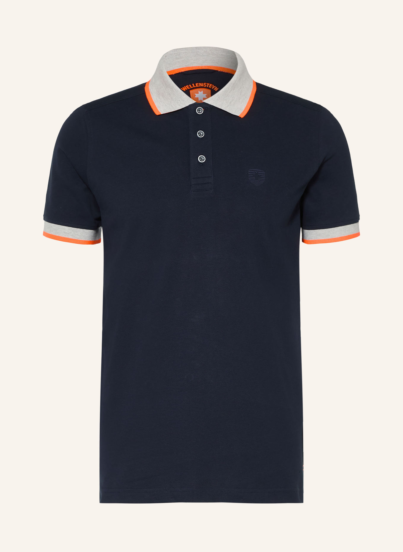 WELLENSTEYN Tricou polo din țesătură piqué COMBUGREEN: ALBASTRU ÎNCHIS / GRI DESCHIS / PORTOCALIU NEON