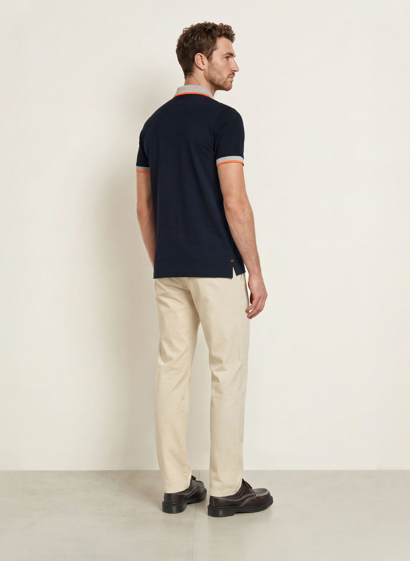WELLENSTEYN Tricou polo din țesătură piqué COMBUGREEN: ALBASTRU ÎNCHIS / GRI DESCHIS / PORTOCALIU NEON
