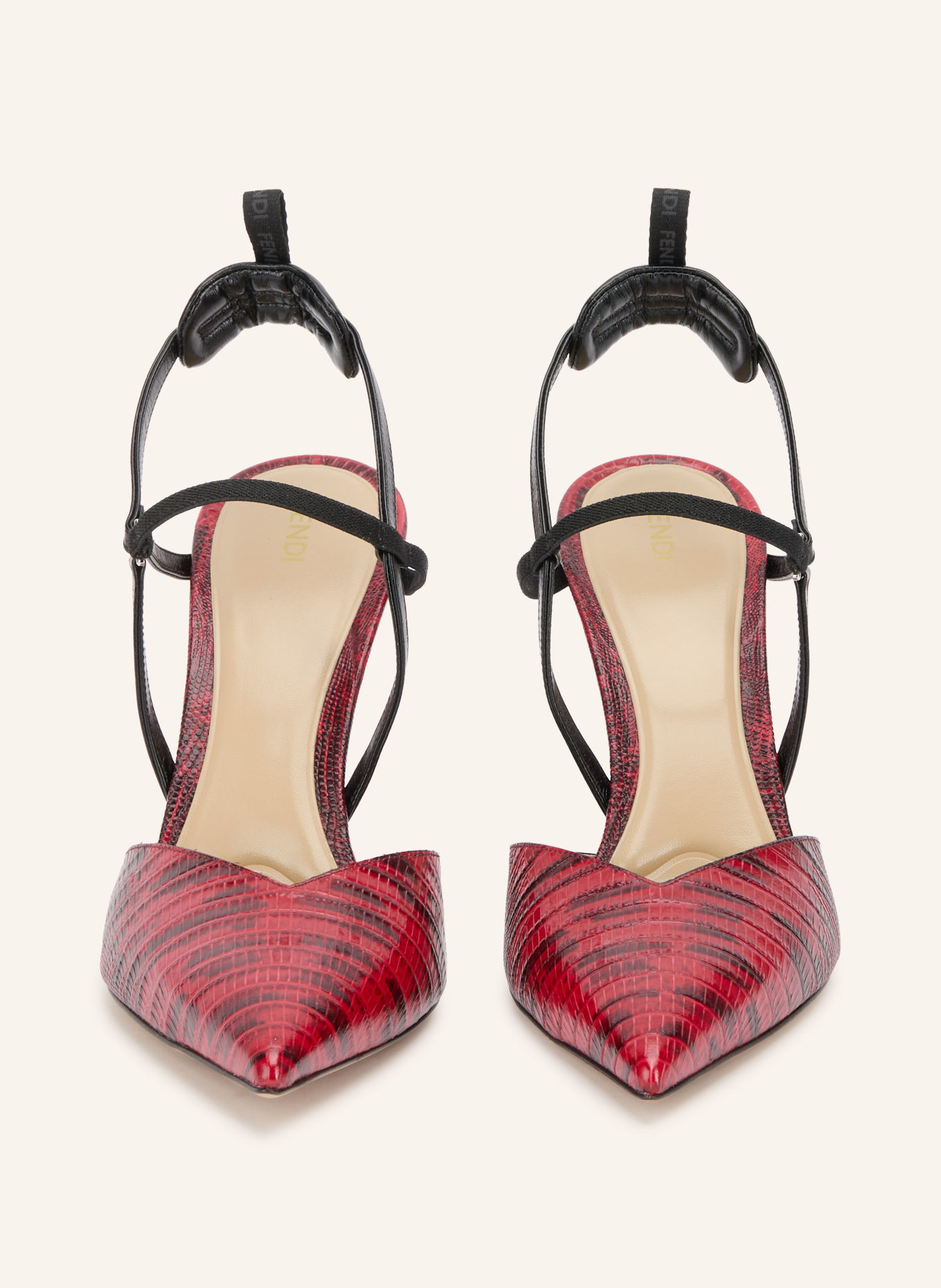 FENDI Slingback pumps: RED / BLACK