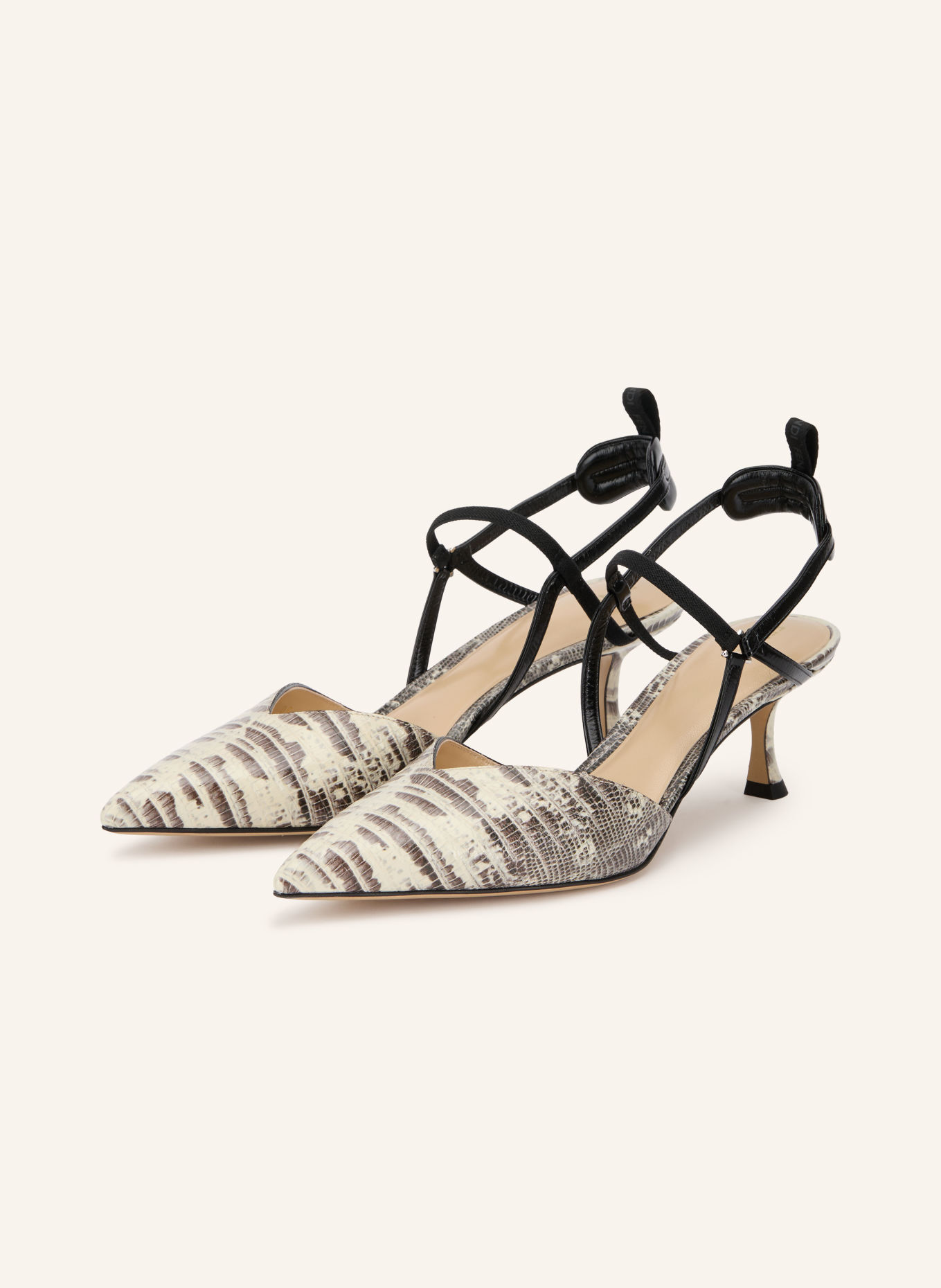 FENDI Slingback pumps: CREAM / DARK BROWN / BLACK