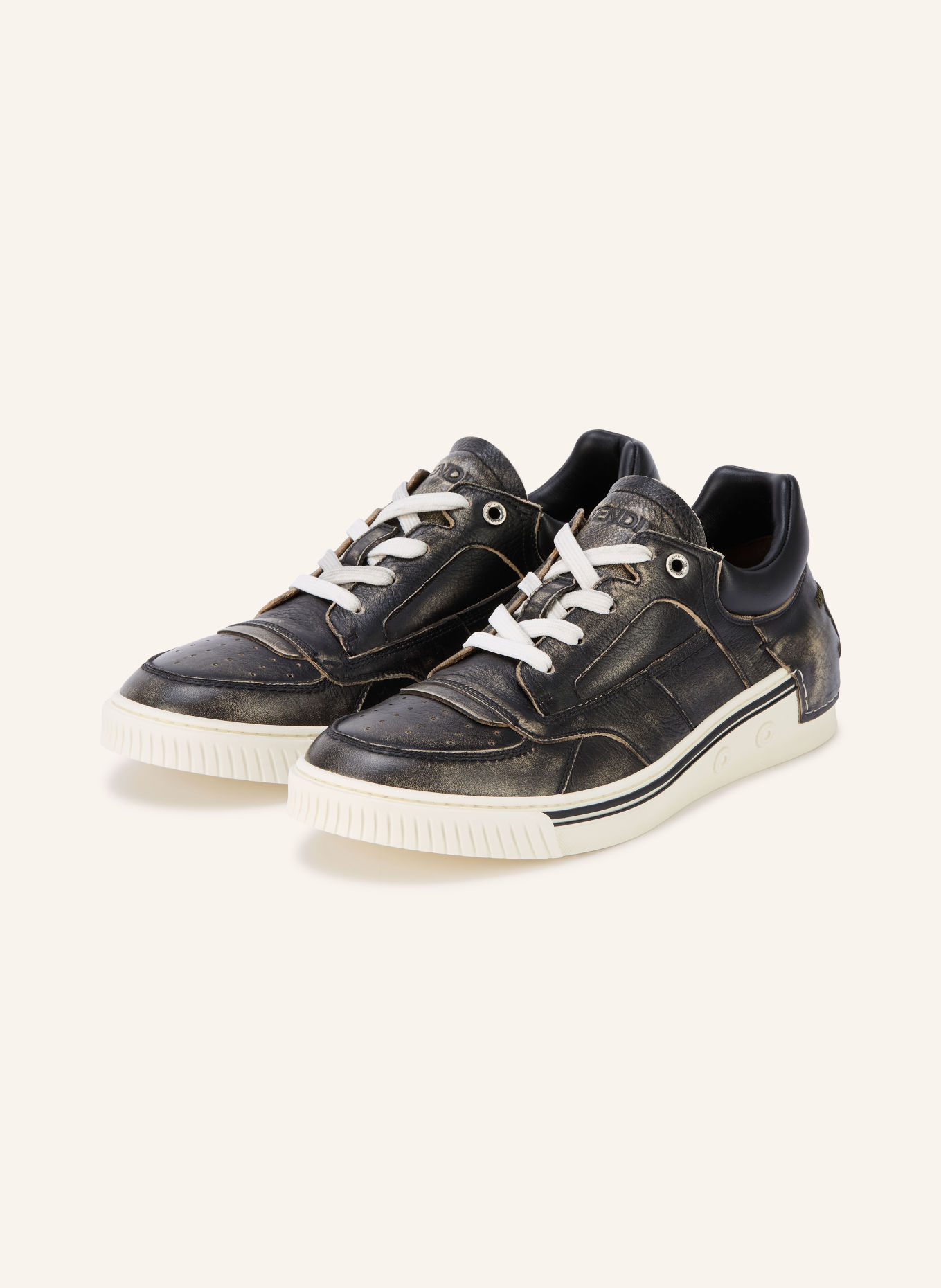 FENDI Sneaker FENDER: SCHWARZ / BEIGE