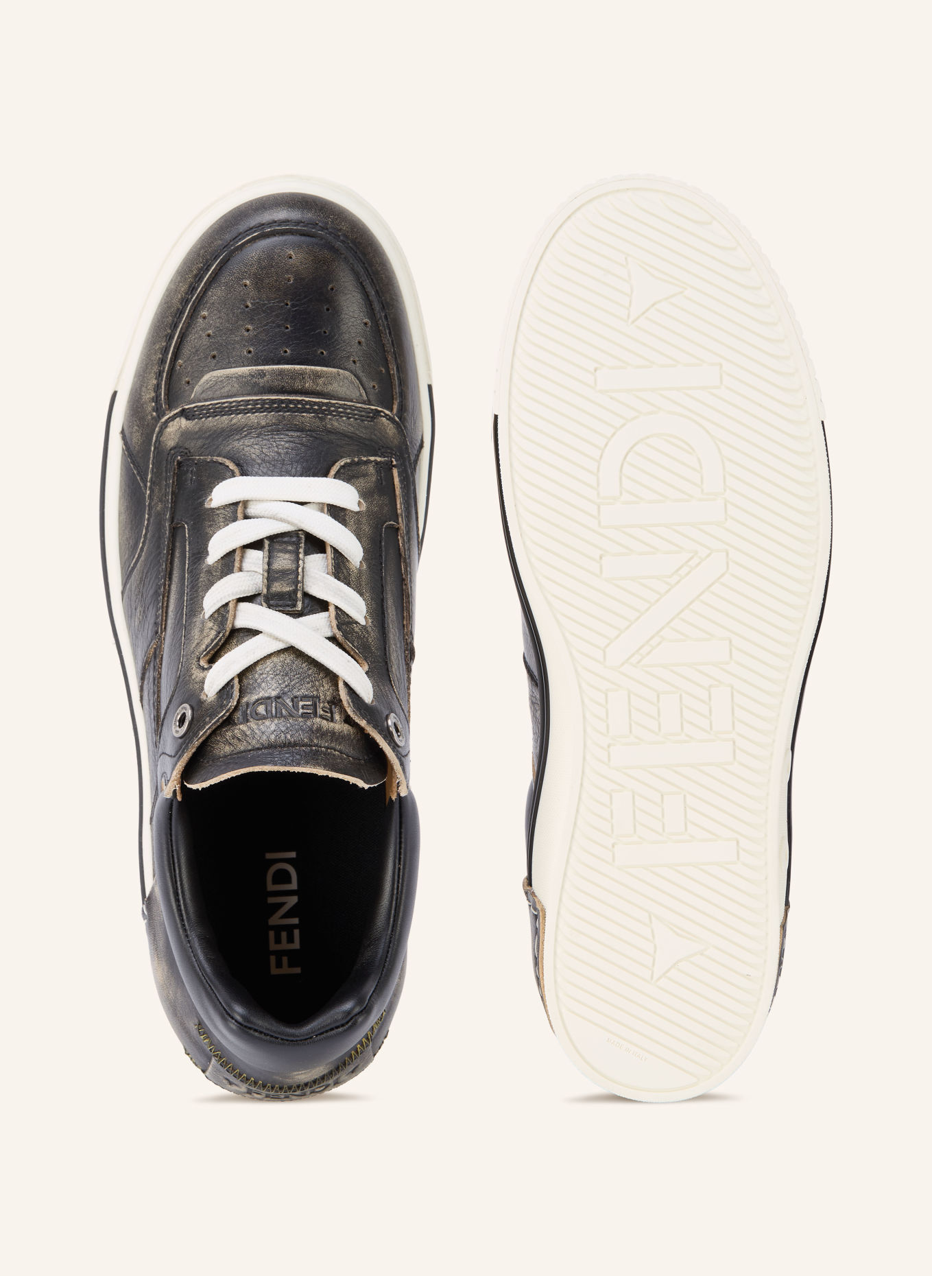 FENDI Sneaker FENDER: SCHWARZ / BEIGE