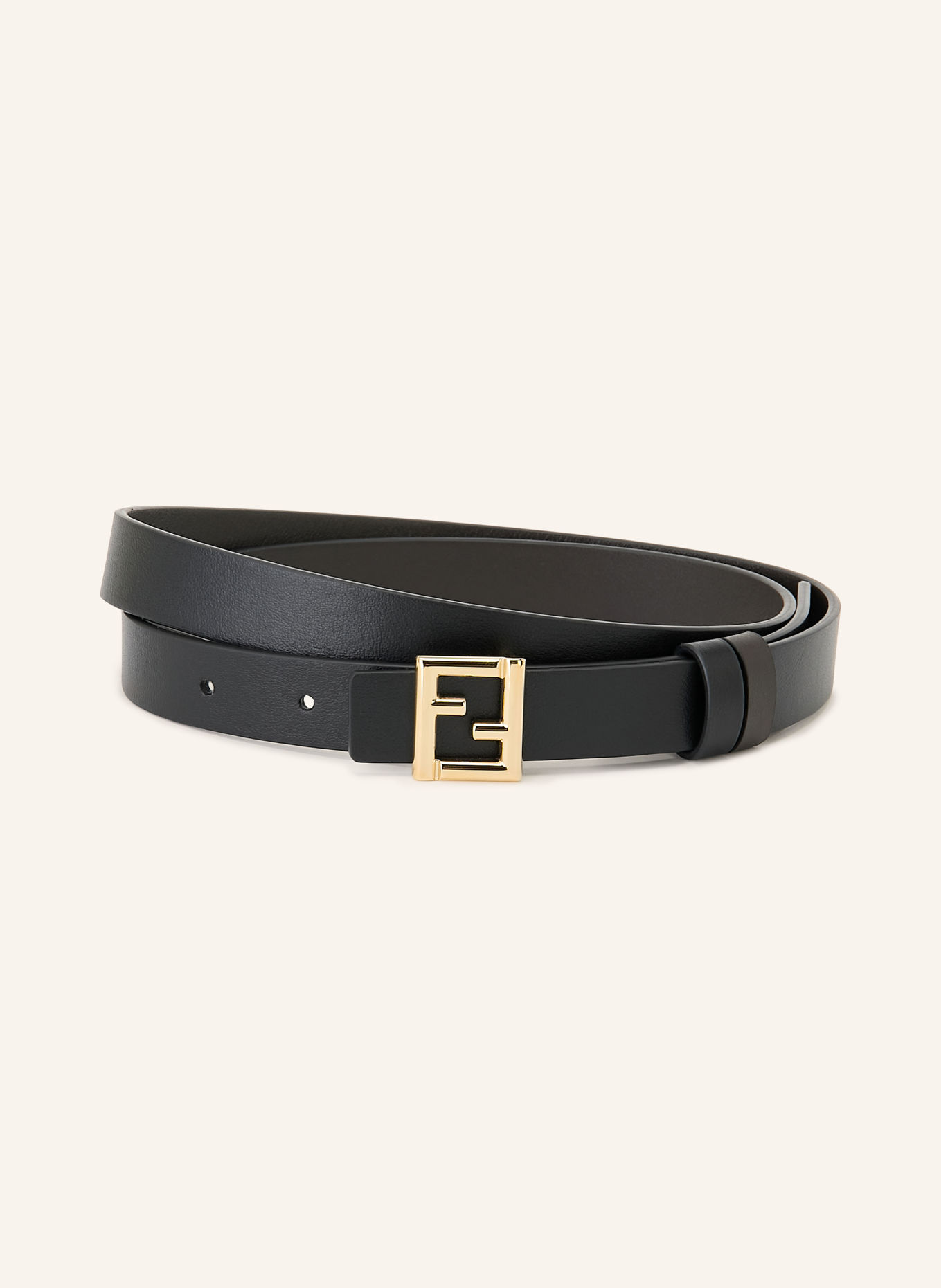 FENDI Reversible leather belt: BLACK / GOLD