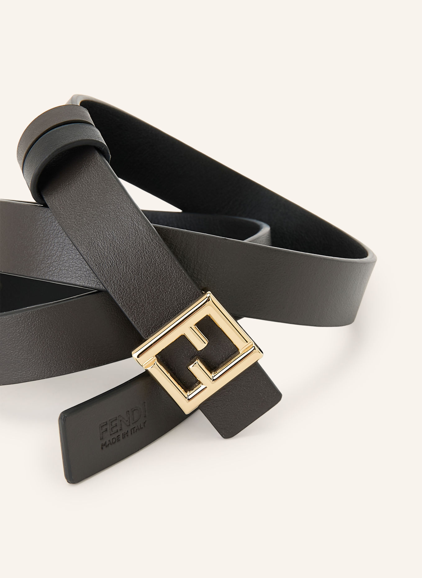 FENDI Reversible leather belt: BLACK / GOLD