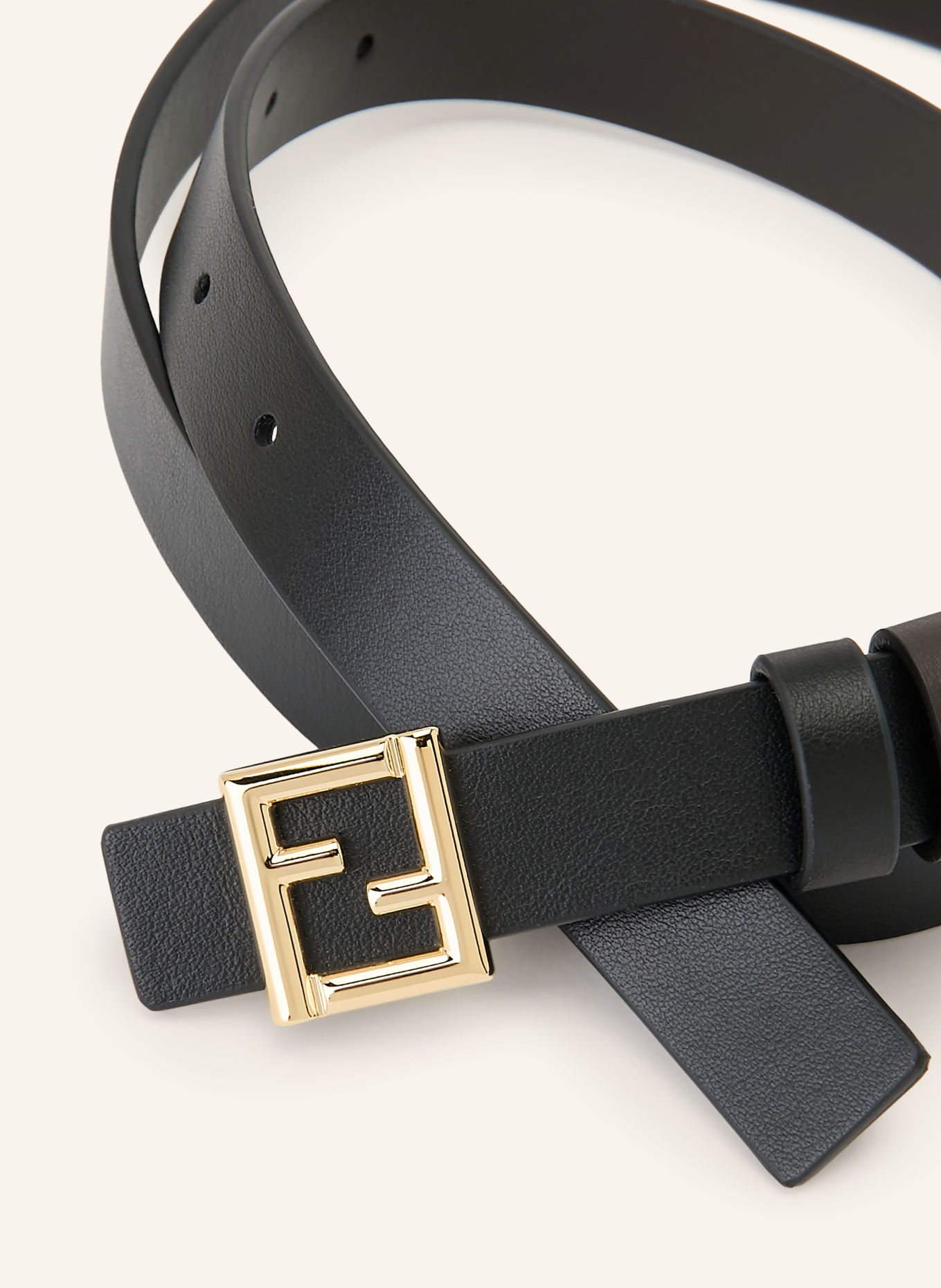 FENDI Reversible leather belt: BLACK / GOLD