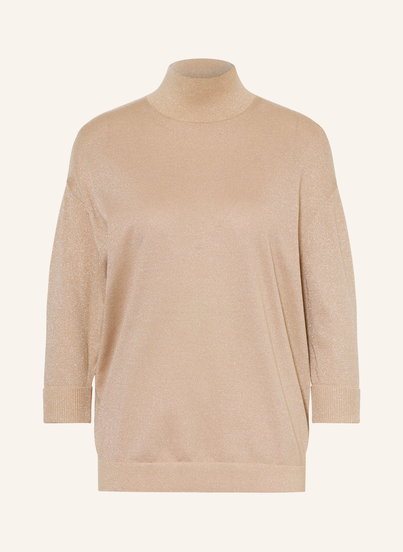 DOROTHEE SCHUMACHER SHIMMERING MERINO Sweater with 3/4-Sleeve: CAMEL