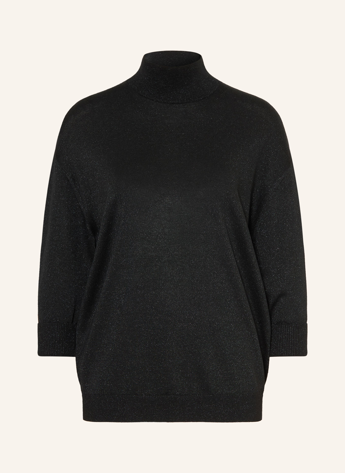 DOROTHEE SCHUMACHER SHIMMERING MERINO Sweater with 3/4-Sleeve: BLACK