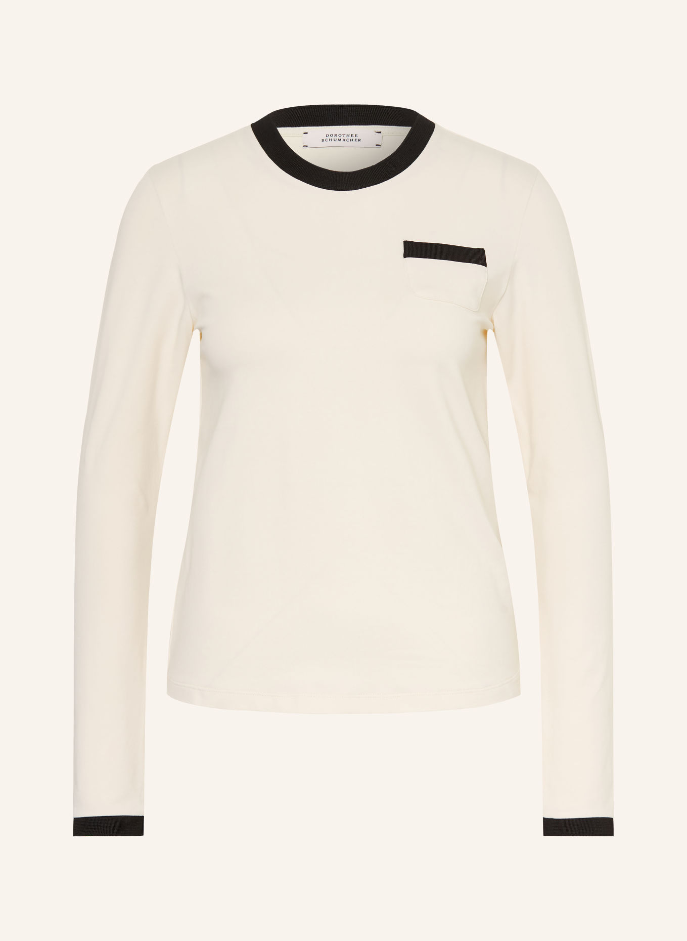 DOROTHEE SCHUMACHER Long-sleeve shirt ALL TIME FAVORITES: BEIGE / BLACK