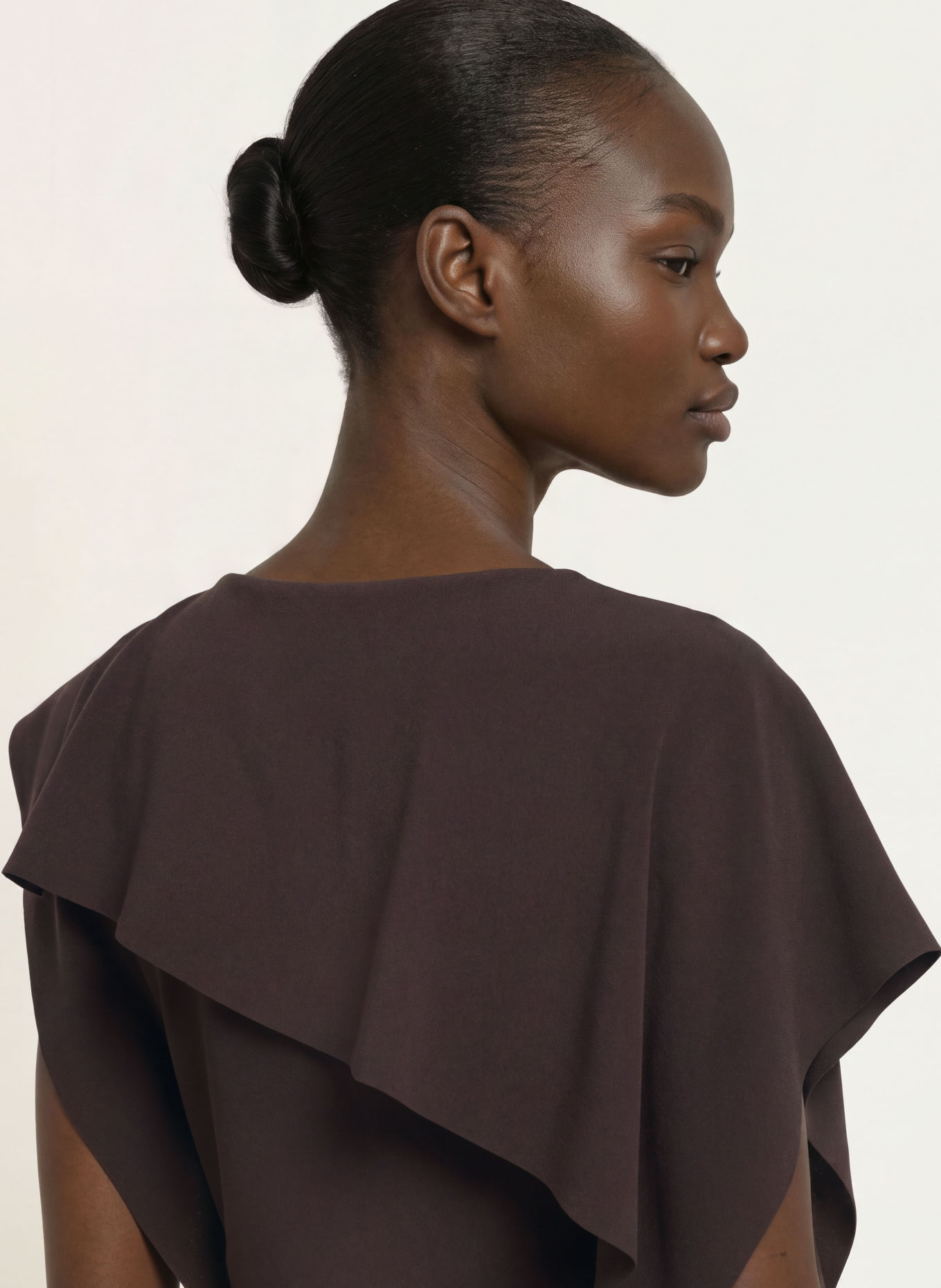 REISS ATHENA Dress with Flounces: DARK RED
