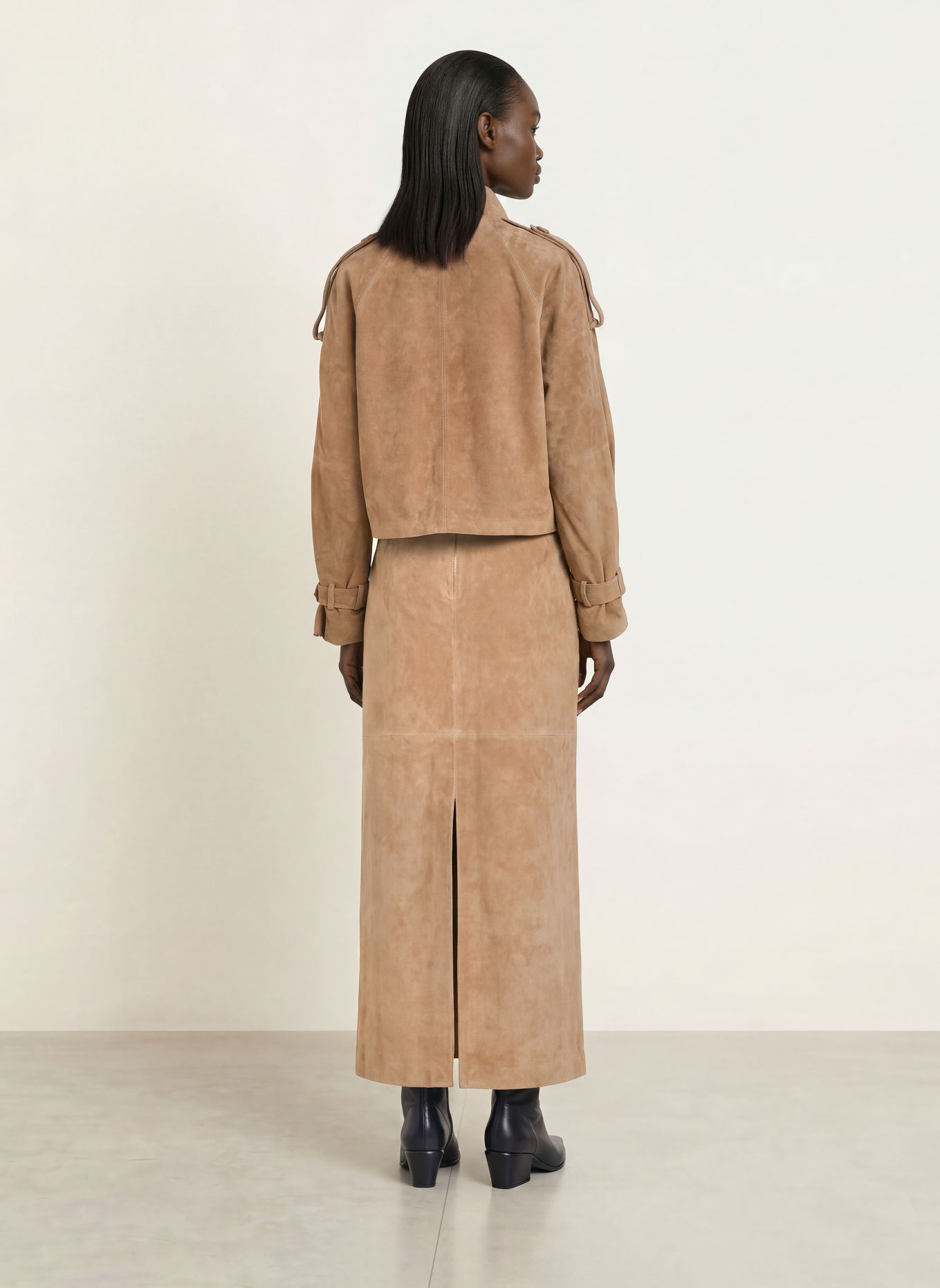 MRS & HUGS Leather skirt: BEIGE