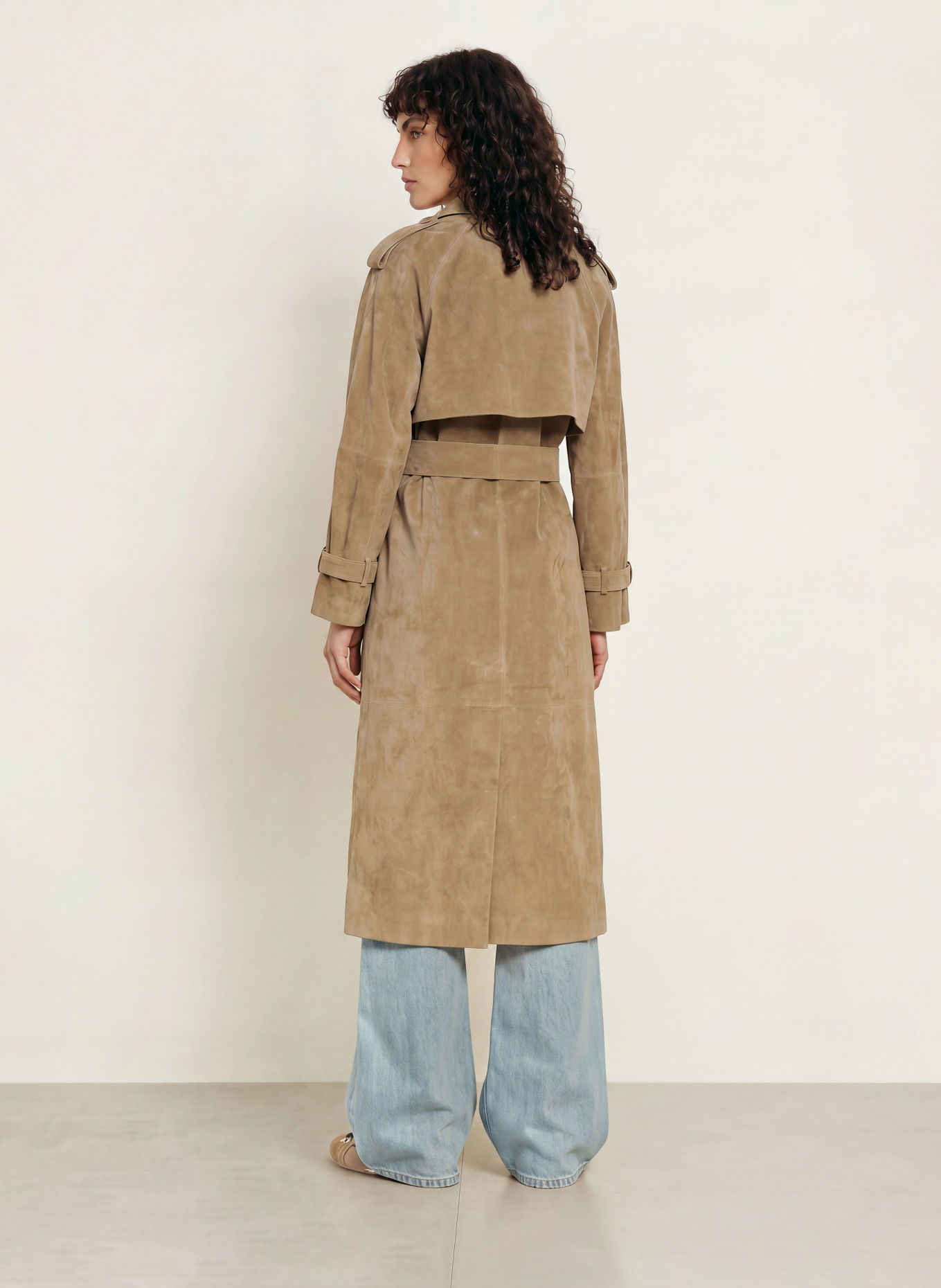 MRS & HUGS Leather coat: BEIGE