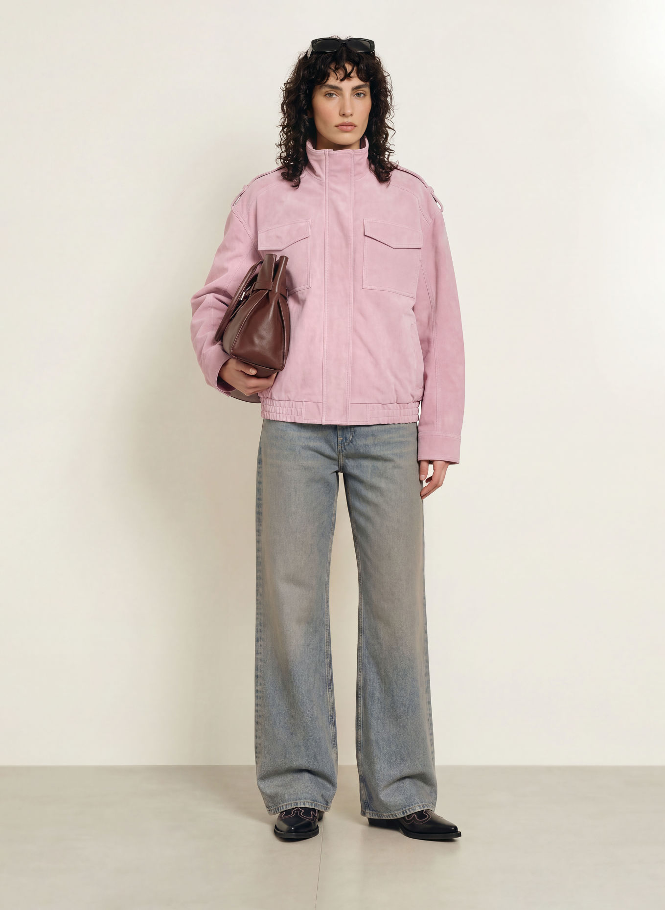 MRS & HUGS Veste en cuir: ROSÉ