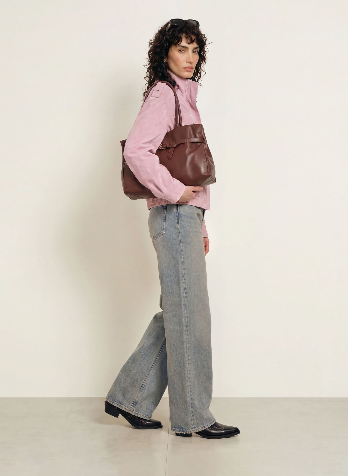 MRS & HUGS Veste en cuir: ROSÉ