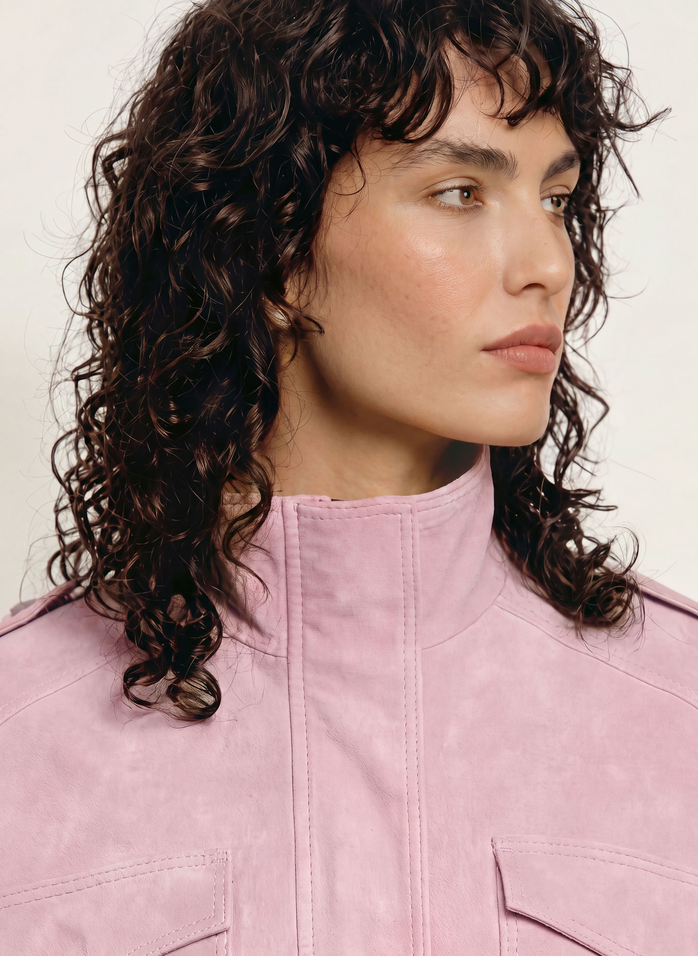 MRS & HUGS Veste en cuir: ROSÉ