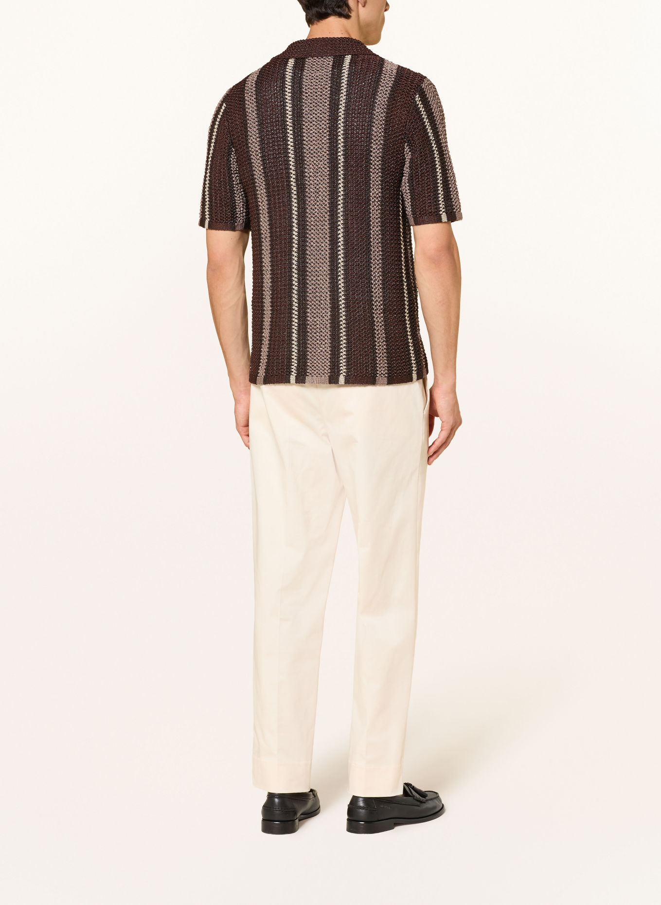 REISS Koszula z dzianiny FARIN Slim Fit: CIEMNOBRĄZOWY / BRĄZOWY / BEŻOWY