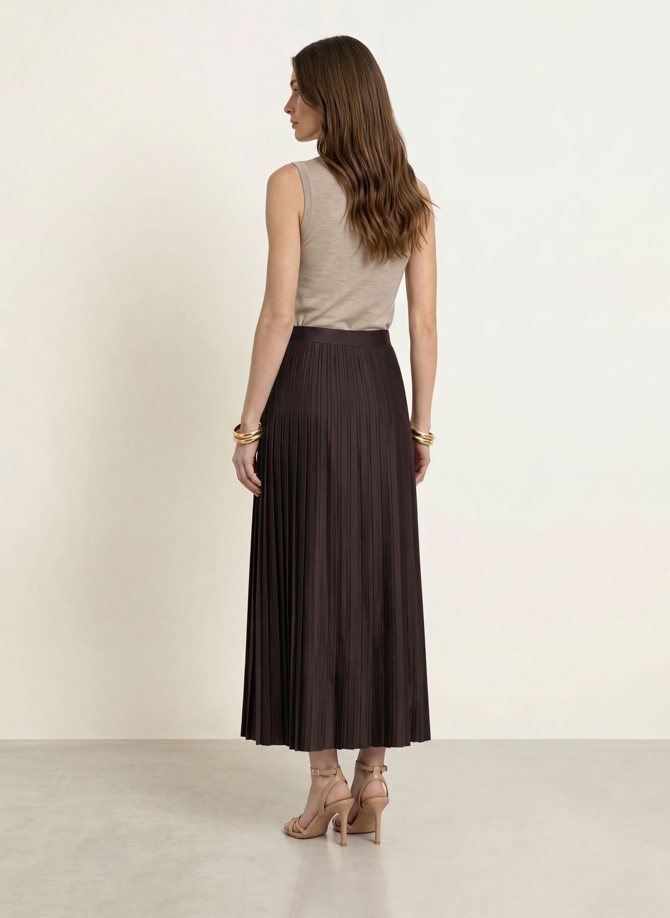 REISS Plisseerock SAVANNAH: DUNKELBRAUN
