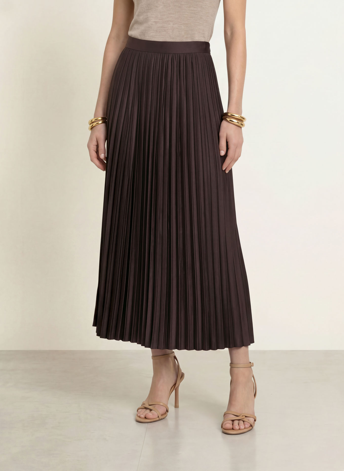 REISS Plisseerock SAVANNAH: DUNKELBRAUN