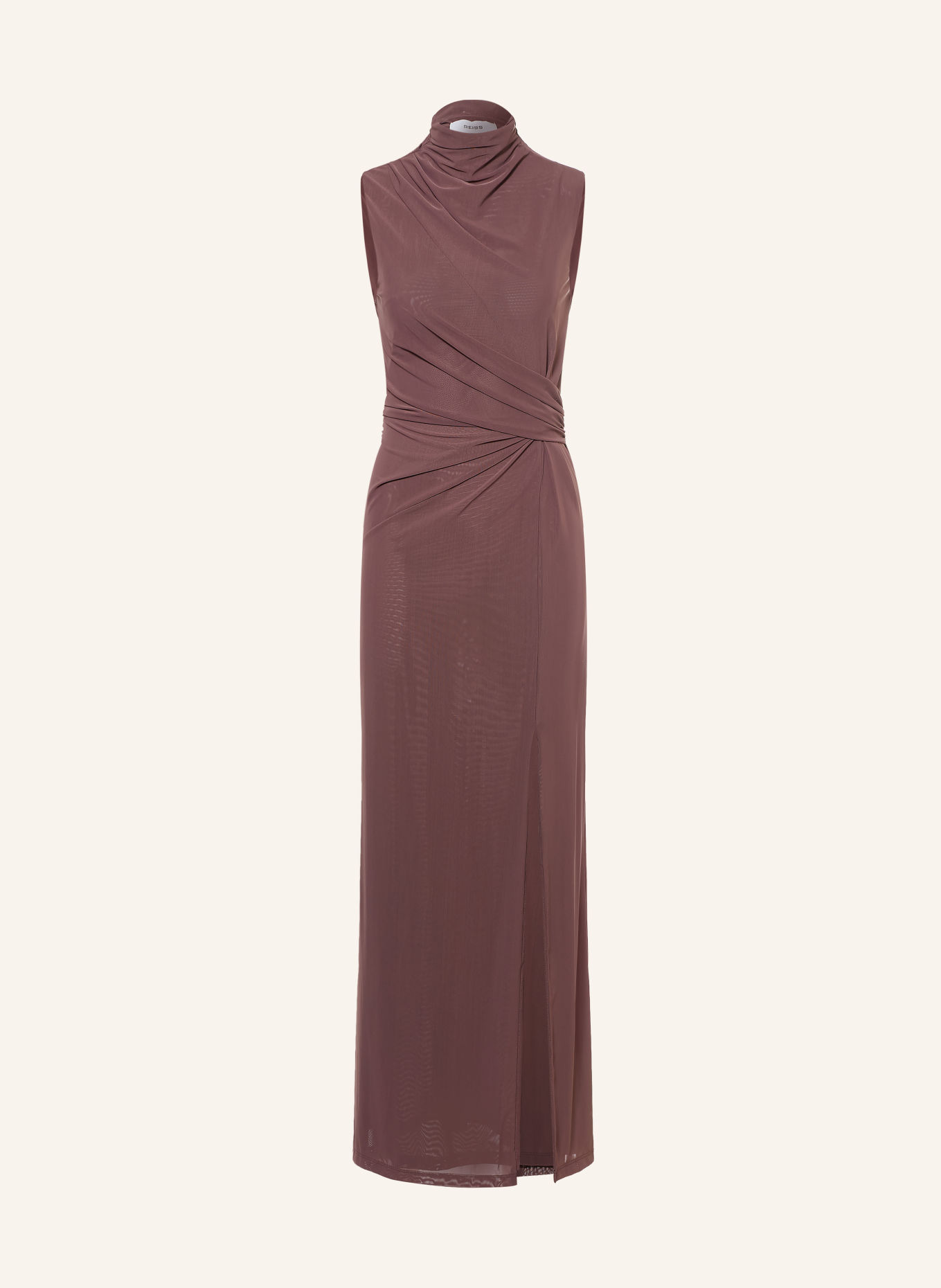 REISS DYLAN Mesh Dress: TAUPE