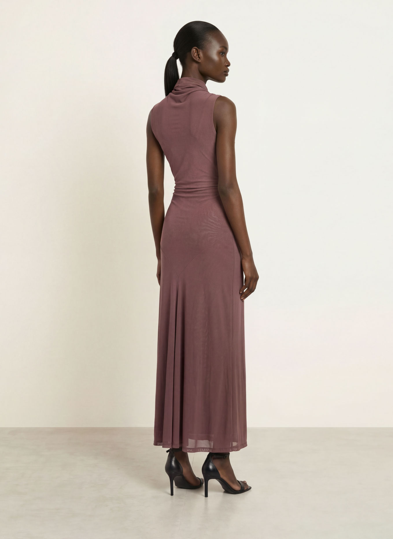 REISS DYLAN Mesh Dress: TAUPE