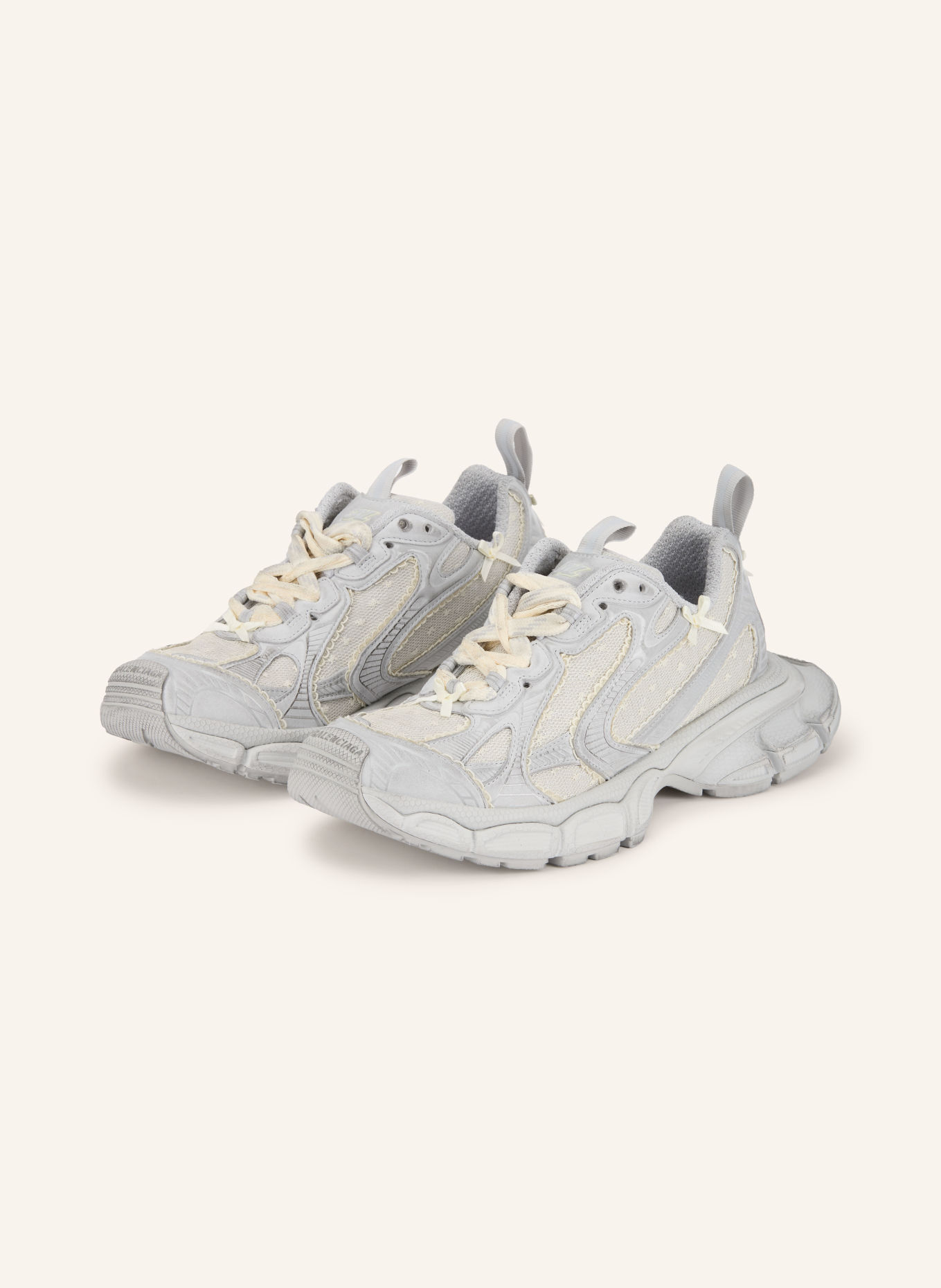 BALENCIAGA Sneakersy 3XL: JASNOCZARY / KREMOWY